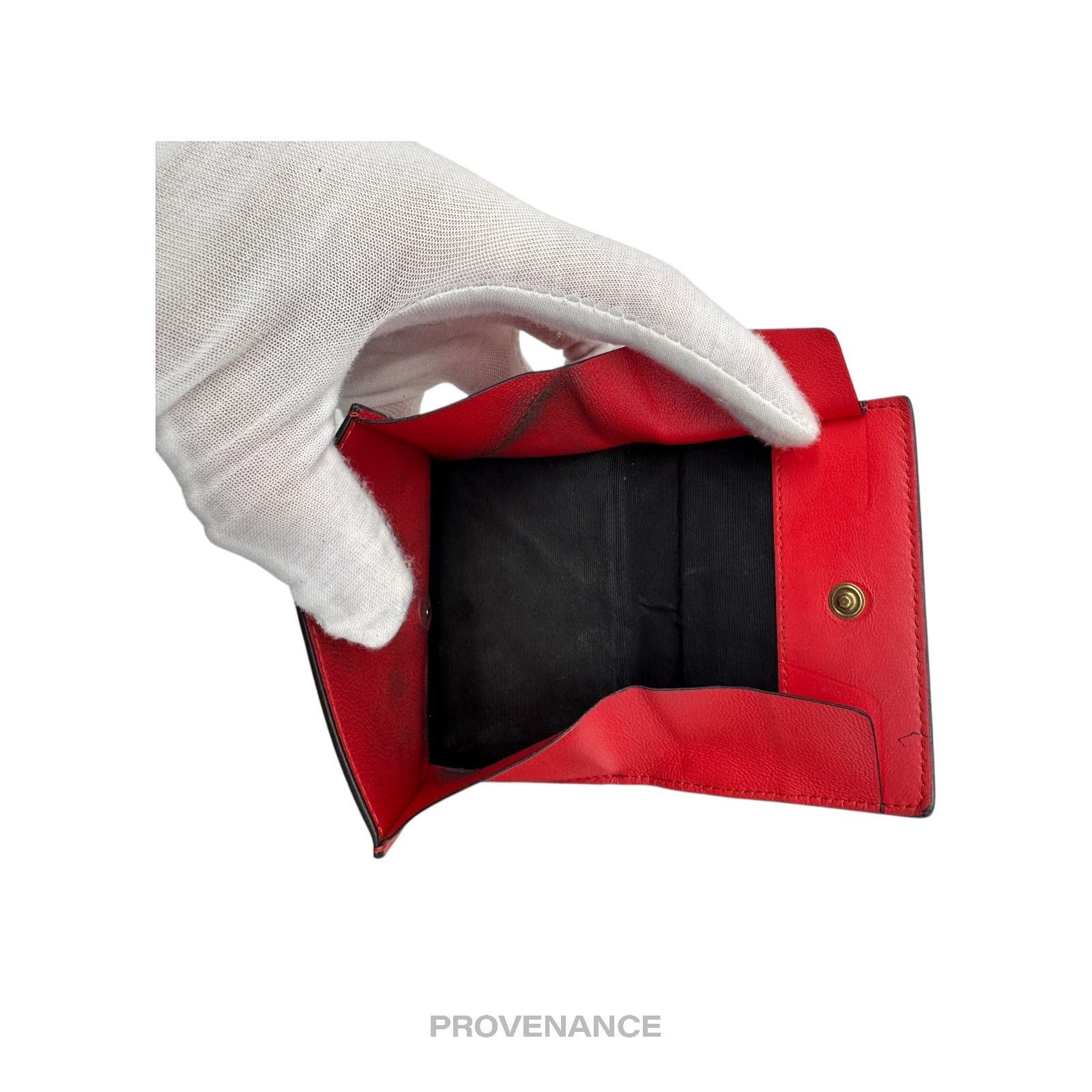Givenchy 🔴 Givenchy Two Tone Trifold Wallet - Burgundy Red Leather Size ONE SIZE - 8 Thumbnail