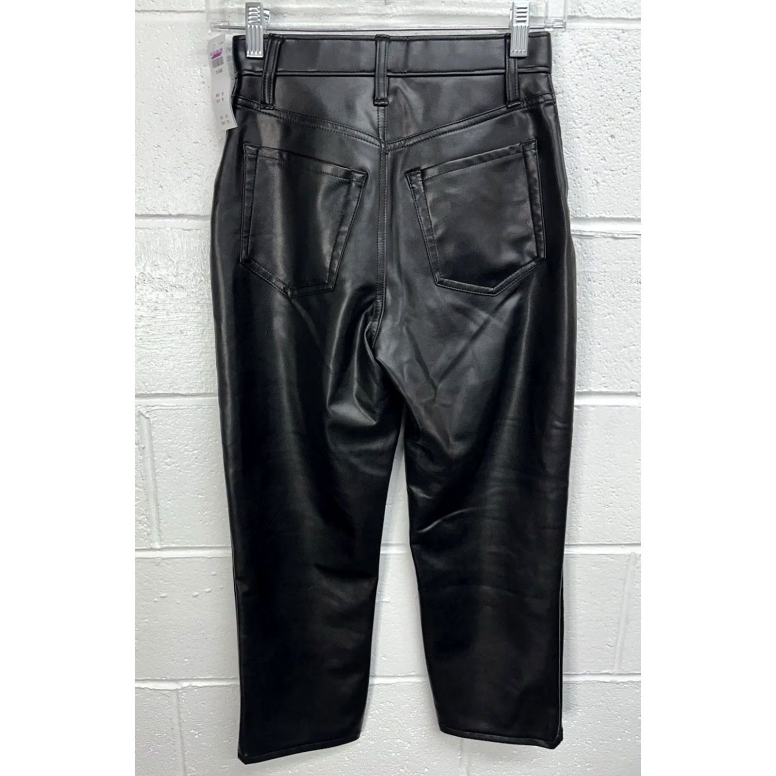 Abercrombie & Fitch Abercrombie & Fitch Vegan Leather Pants 25 Short Ultra High Rise Straight Size 42" / US 20 - 4 Thumbnail