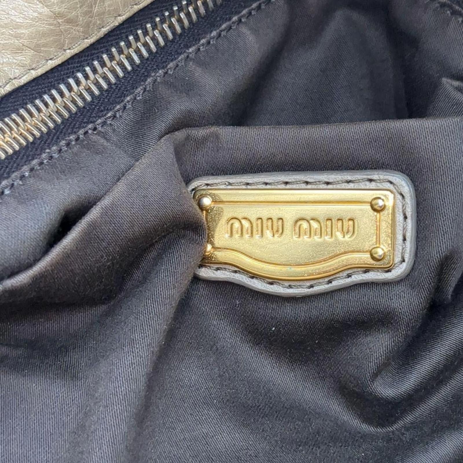 Miu Miu Miu Miu - Gray Leather Satchel Handbag Size ONE SIZE - 8 Thumbnail