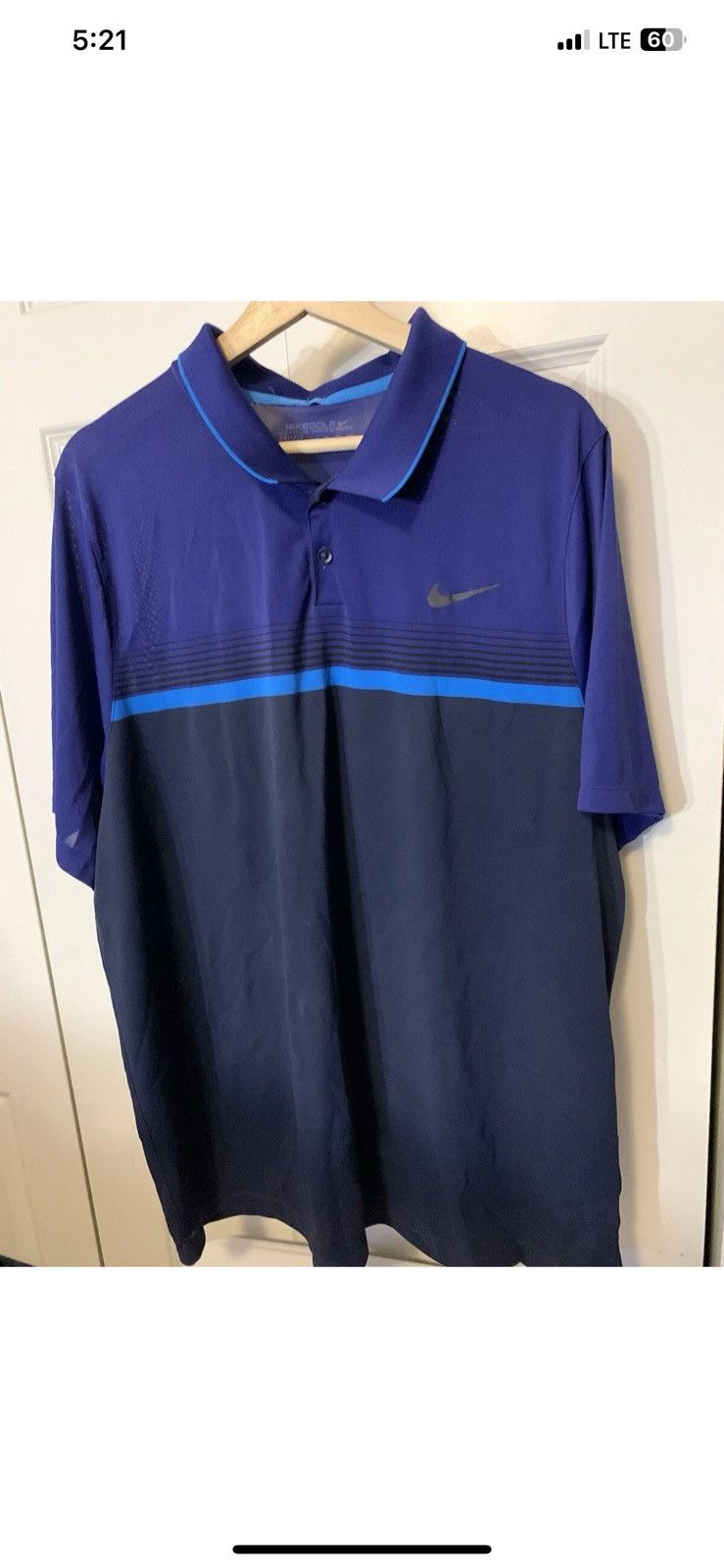 Nike Nike golf mens sz 2XL polo shirt blue purple dri fit Size US XXL / EU 58 / 5 - 7 Thumbnail