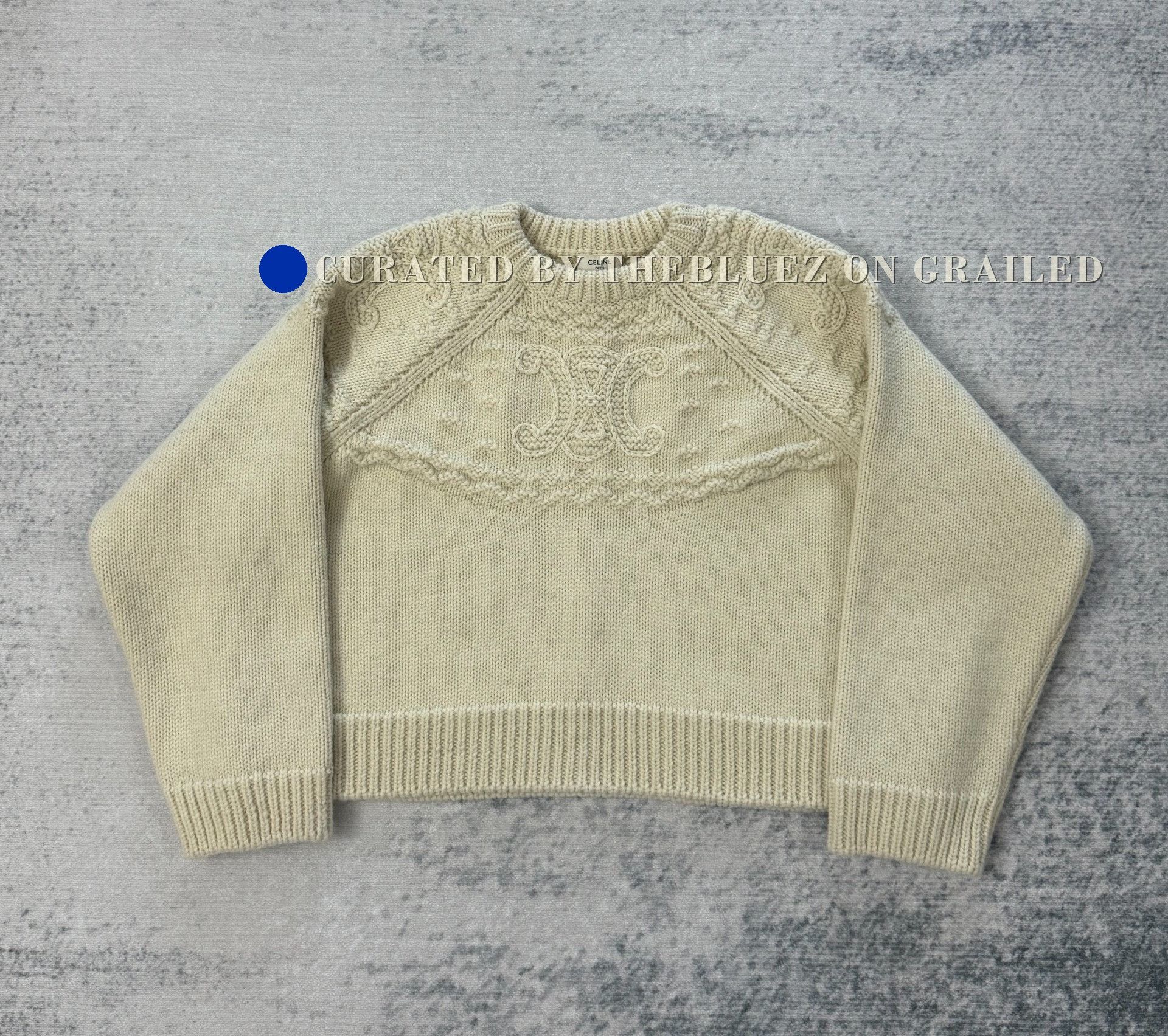 Celine Celine Wool Triomphe Logo Sweater XS Size XS / US 0-2 / IT 36-38 - 1 Thumbnail