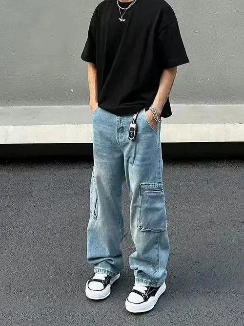 VIBE Baggy Cargo Denim Jeans Size US 32 / EU 48 - 1 Thumbnail