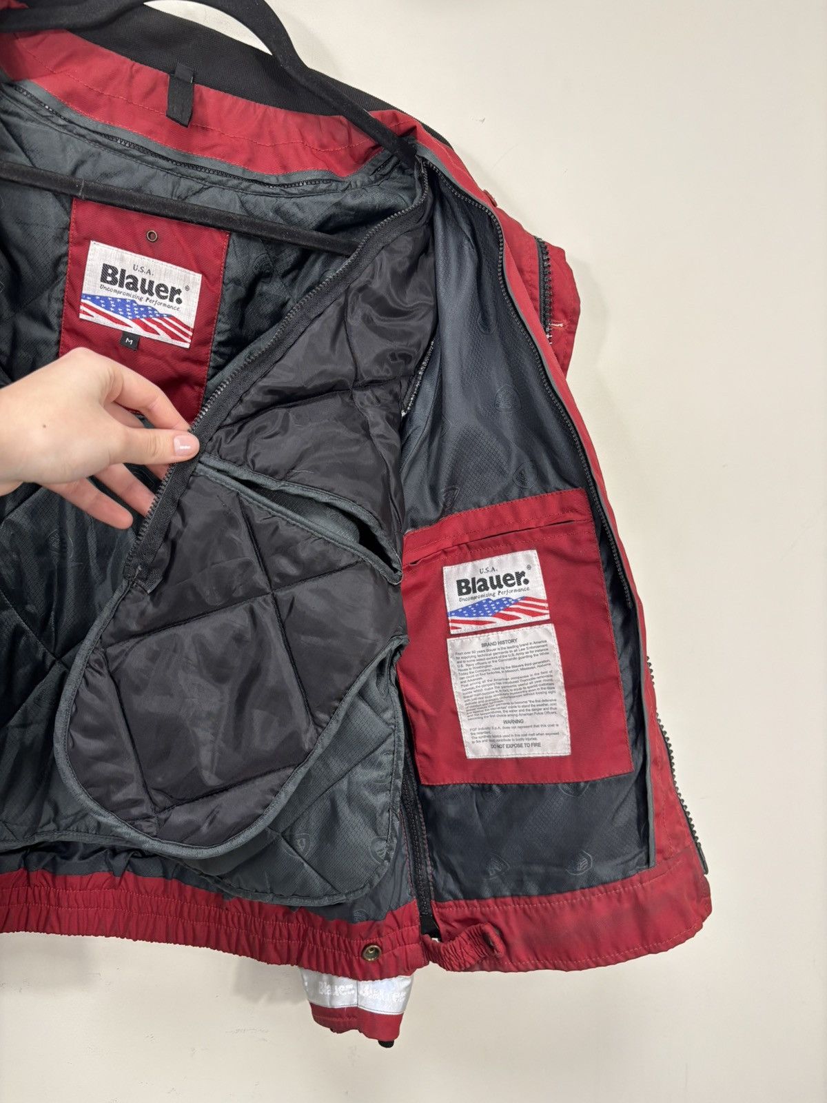 Other Blauer Vintage Men’s Red Insulated USA Police Bomber Jacket Size US M / EU 48-50 / 2 - 16 Thumbnail