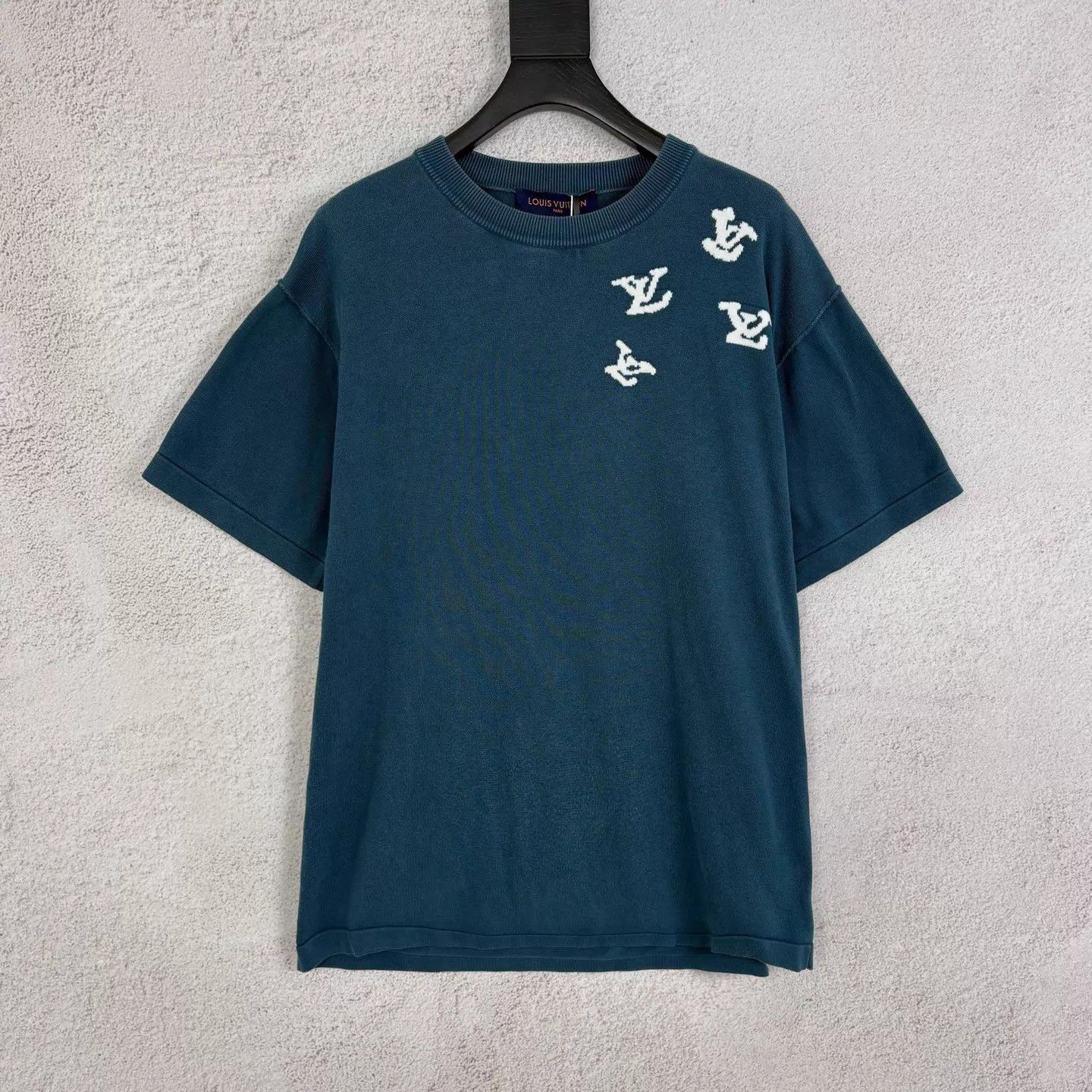 Louis Vuitton Blue Short Sleeve Shirt with Shoulder Embellishments Size US M / EU 48-50 / 2 - 1 Thumbnail