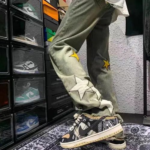 Japanese Brand × Jean Retro yellow mud color design star embroidered jeans Size US 32 / EU 48 - 3 Thumbnail