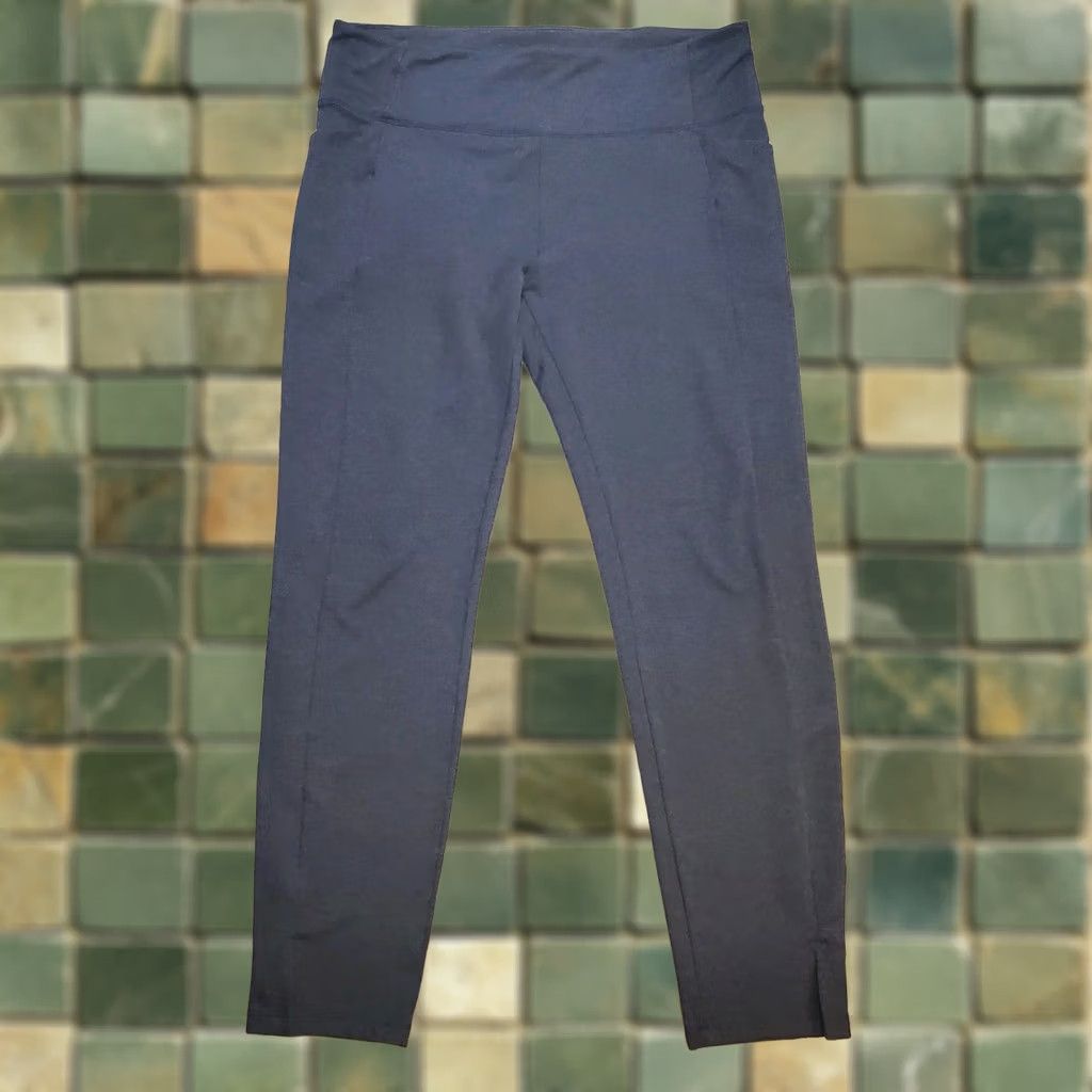 Athleta Athleta Womens XLT Herringbone Pocket Tight Pants Leggings Blue / Black Size 40" / US 18 - 1 Thumbnail