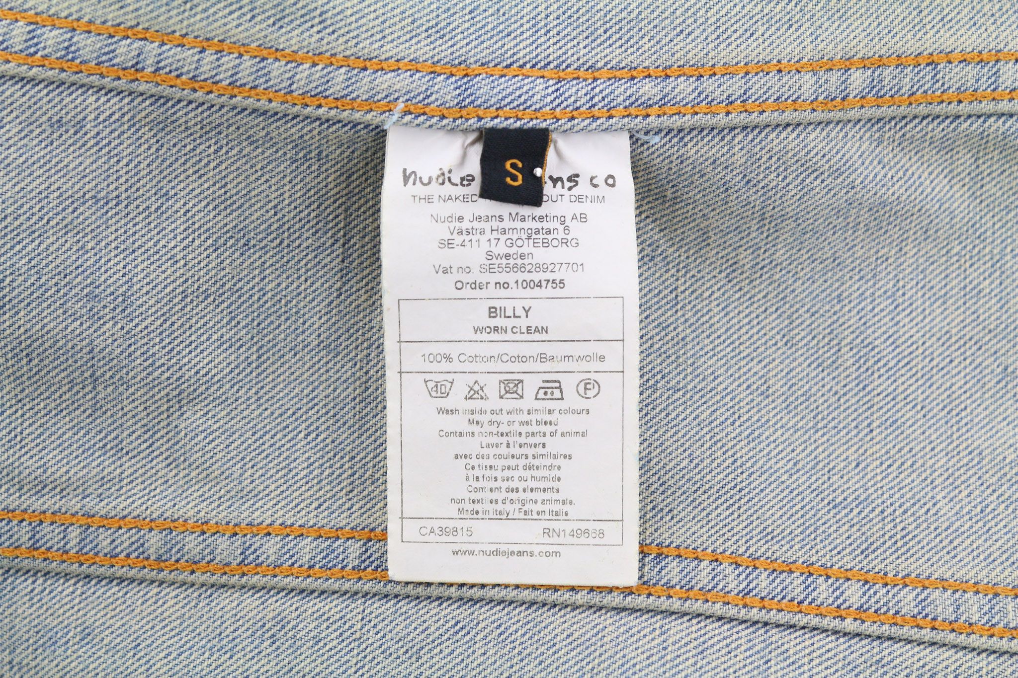 Nudie Jeans BILLY S Worn Washed Denim Jacket 81046 Size US S / EU 44-46 / 1 - 7 Thumbnail