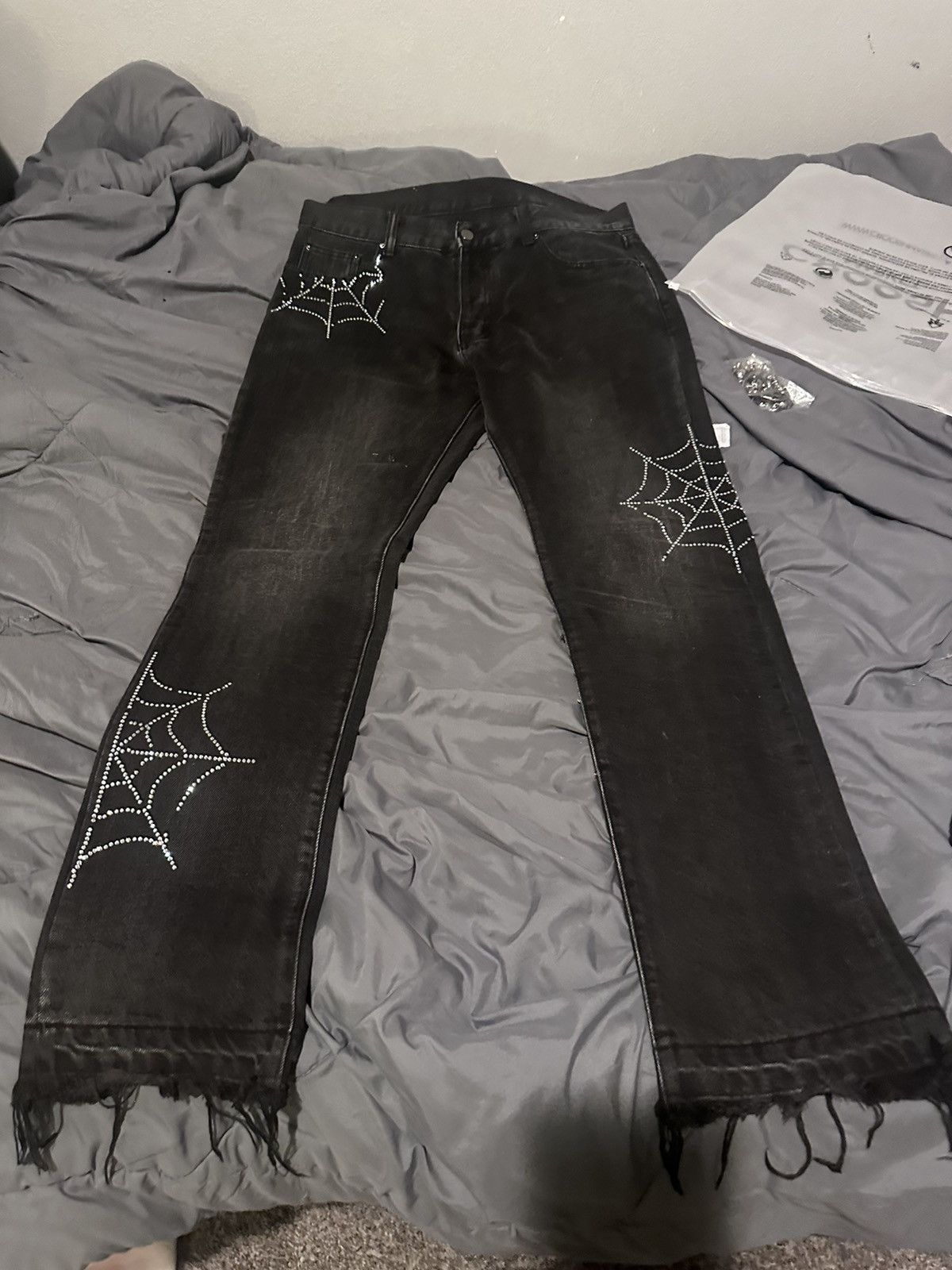 MNML MNML Men's Black and White Jeans Size US 33 - 1 Thumbnail