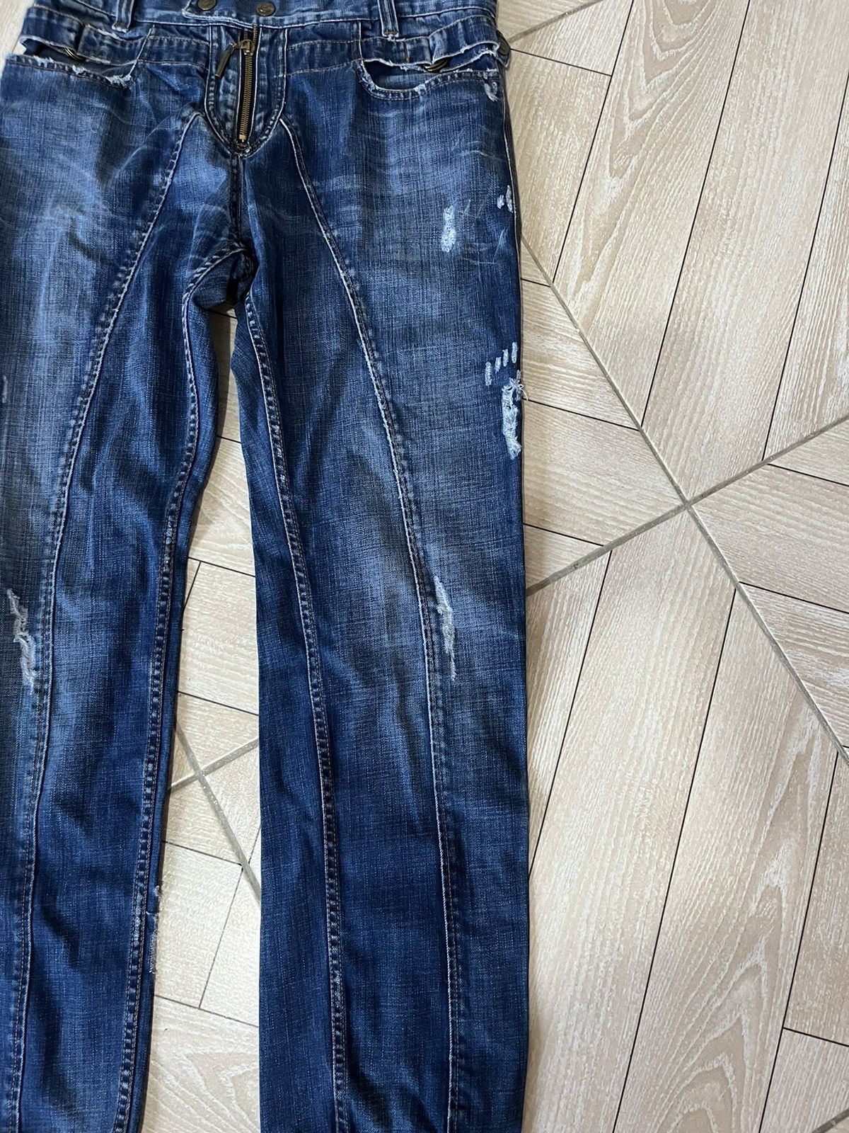 Roberto Cavalli Rare 2000s Cavalli distressed denim pants Size US 33 - 3 Thumbnail