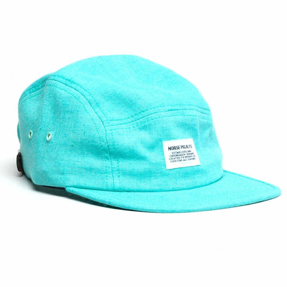 Norse Projects Norse Projects Linen 5-Panel Strapback Cap - Mint Teal Size ONE SIZE - 1 Thumbnail