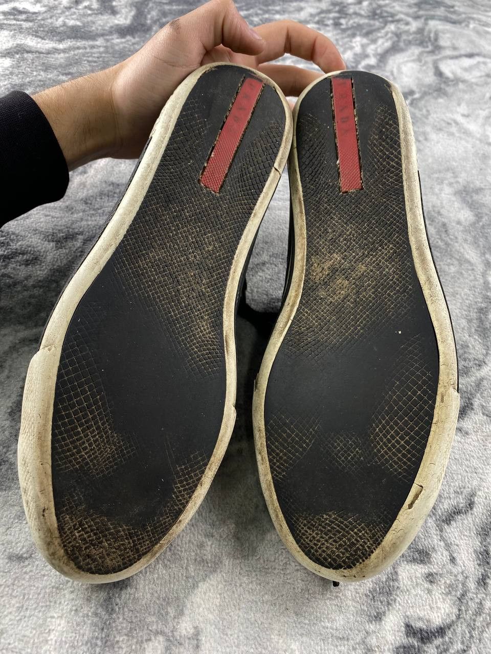 Prada Prada Red Tab Leather Low Trainers Men Size 7 Black Size US 7 / EU 40 - 15 Thumbnail