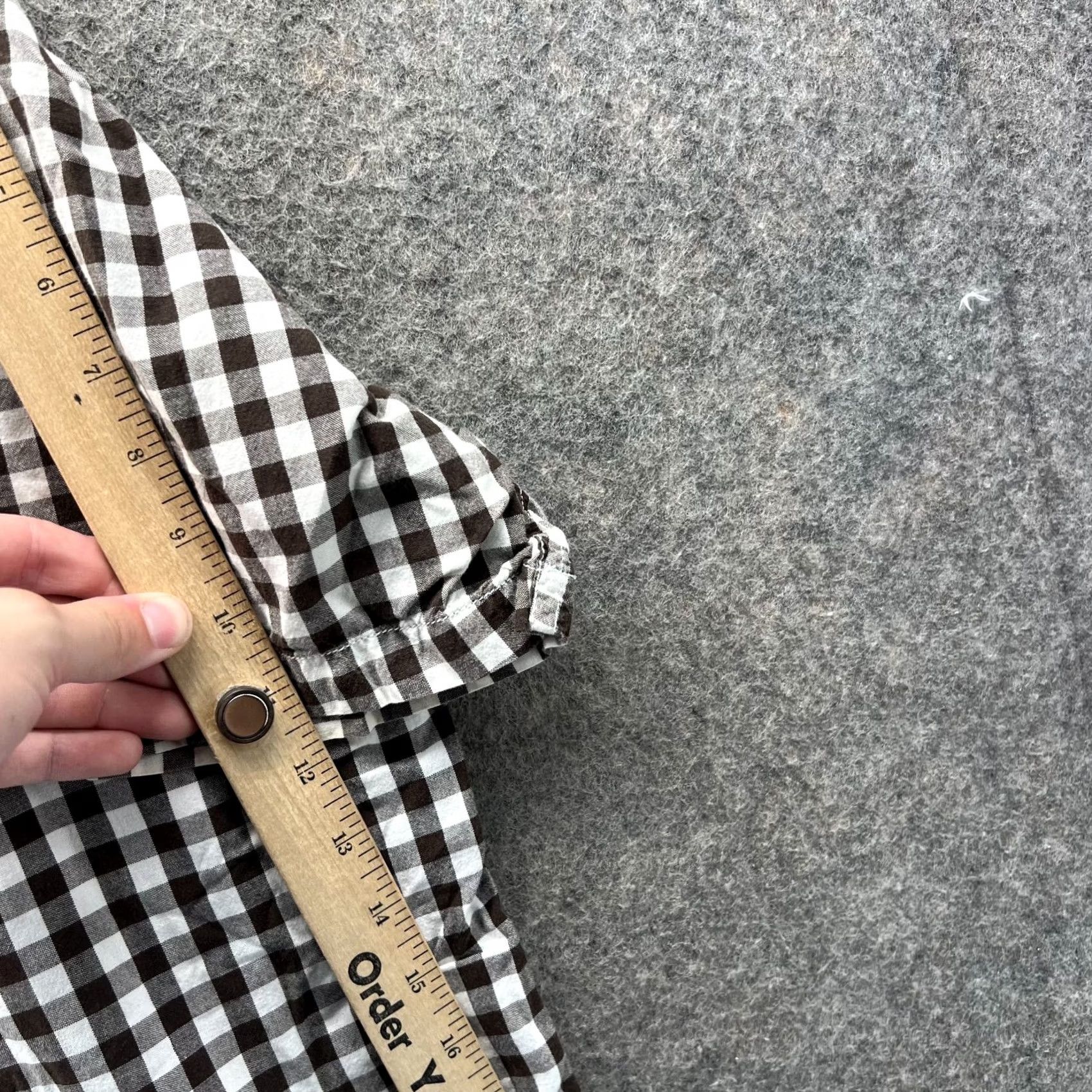 Vintage LRG Shirt Mens XL Brown White Gingham Checkered Button Down Cotton Patch Casual Size US XL / EU 56 / 4 - 5 Thumbnail