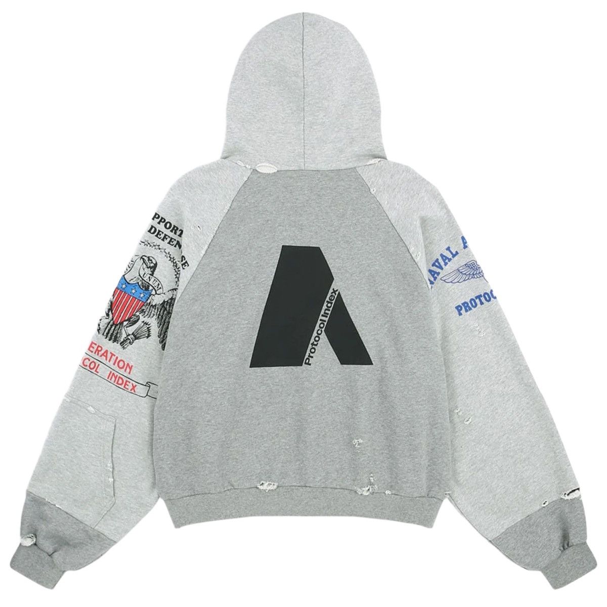 PROJECT G/R Protocol Index Reconstructed Zip Hoodie (Melange Grey) Size US S / EU 44-46 / 1 - 13 Thumbnail