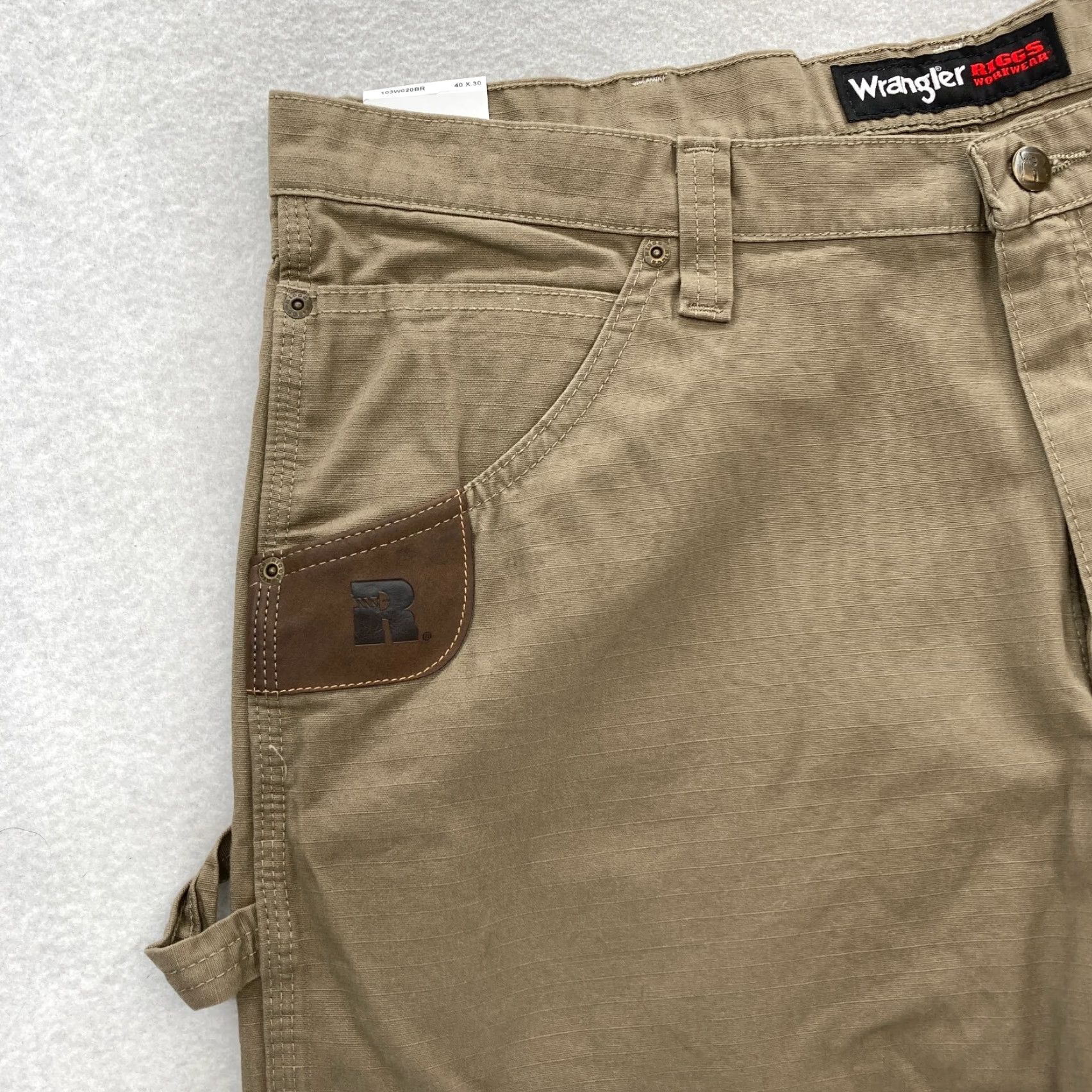 Wrangler Wrangler Riggs Workwear Carpenter Pants Mens 40x30 Brown Ripstop Straight Leg Size US 40 / EU 56 - 3 Thumbnail