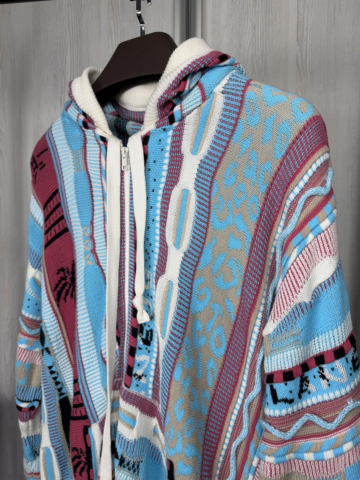 Laneus Laneus Unisex Coloured Cable knit hooded cardigan sweater Size US S / EU 44-46 / 1 - 5 Thumbnail