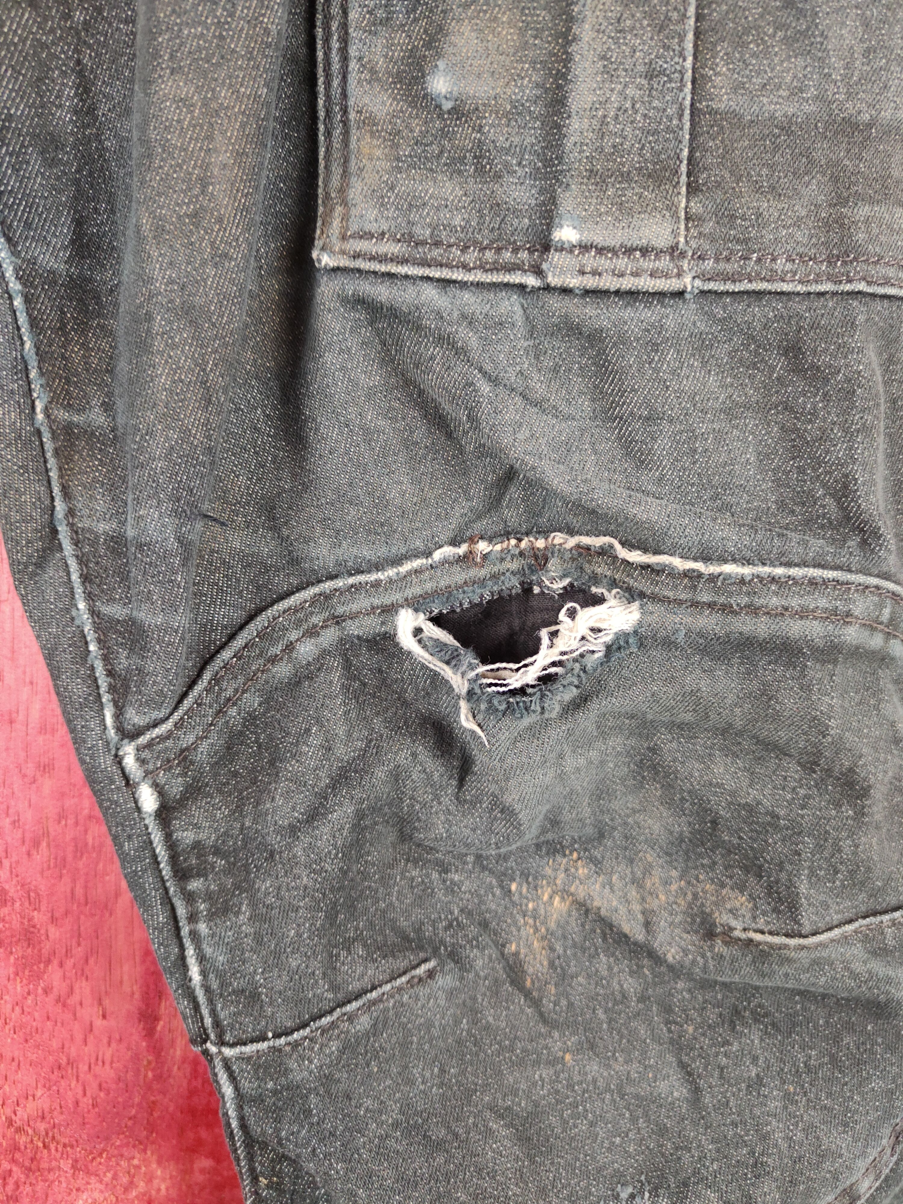 Japanese Brand I'z Frontier Black Distressed Cargo Pants N#S18 Size US 30 / EU 46 - 5 Thumbnail