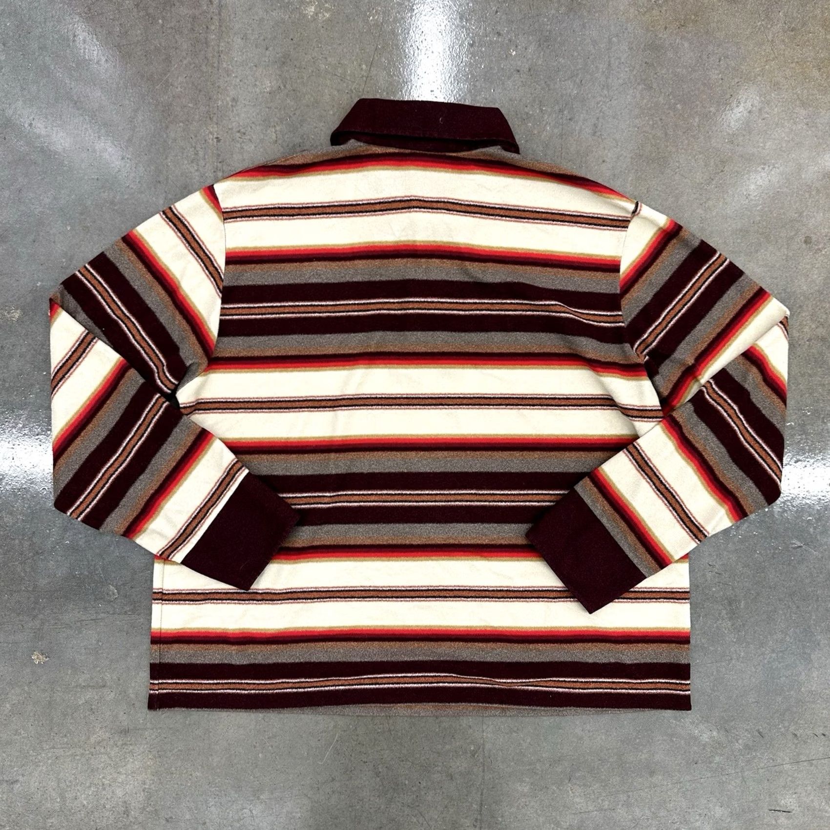 JCPenney VINTAGE JCPenney Polo Shirt Long Sleeve 70s Striped Acetate Polyester L Mens Rockabilly Casual Size US L / EU 52-54 / 3 - 6 Thumbnail