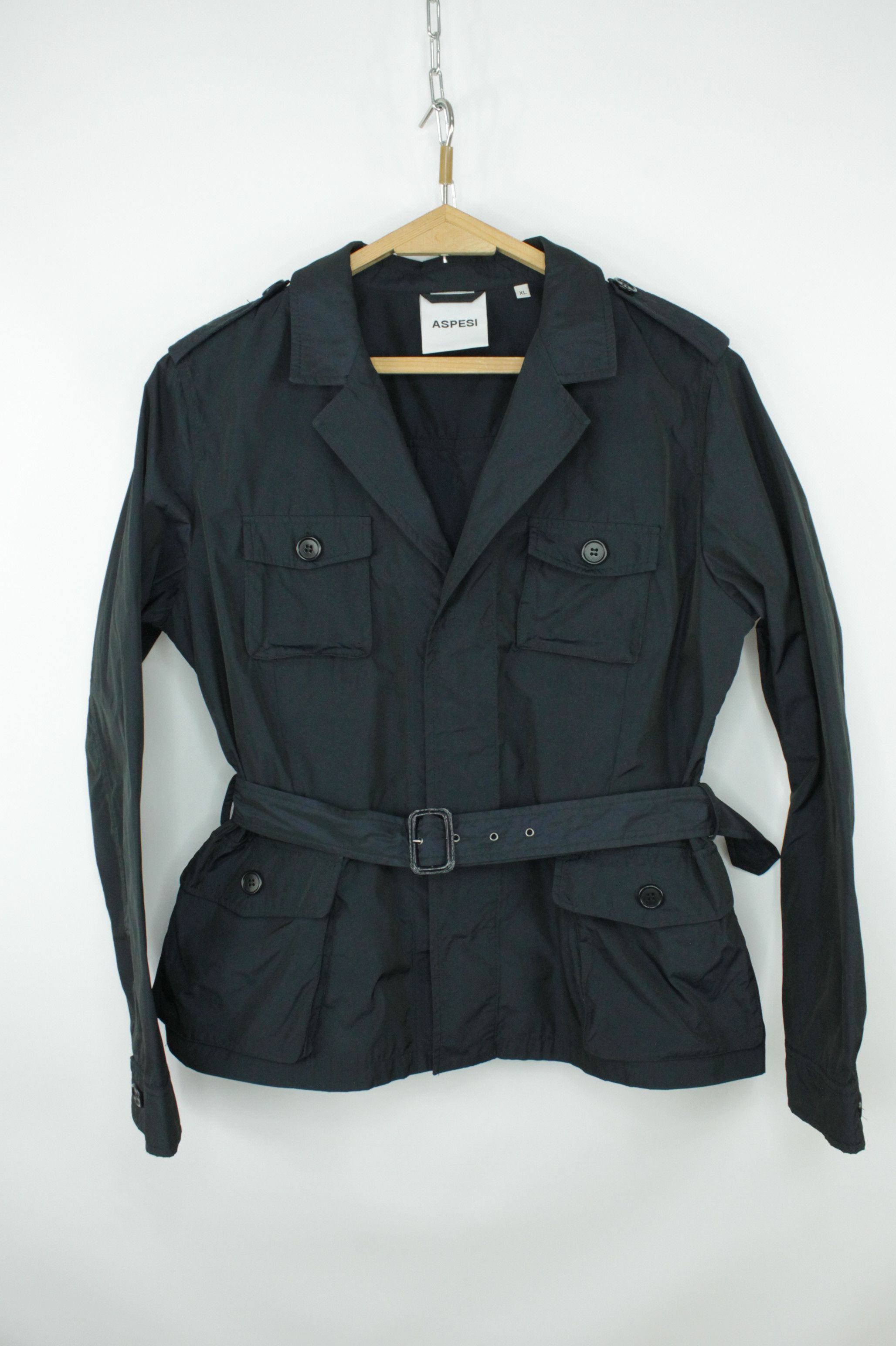 Aspesi × Designer Aspesi Belted Safari Navy Jacket Women's Size XL / US 12-14 / IT 48-50 - 1 Thumbnail