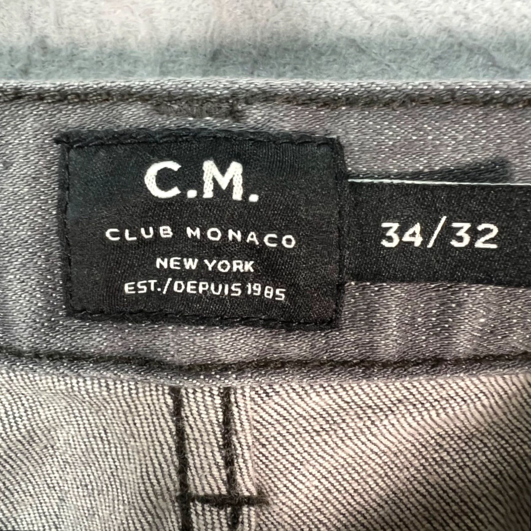 Club Monaco Club Monaco Mens Jeans Size 34 x 30 Gray Slim Fit Denim Cotton Blend Stretch 5-Pocket Design Tapered Casual Pants Size US 34 / EU 50 - 3 Thumbnail