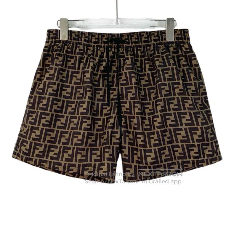 Fendi Fendi Dark brown logo lettering full print drawstring casu Size US 34 / EU 50 - 1 Thumbnail