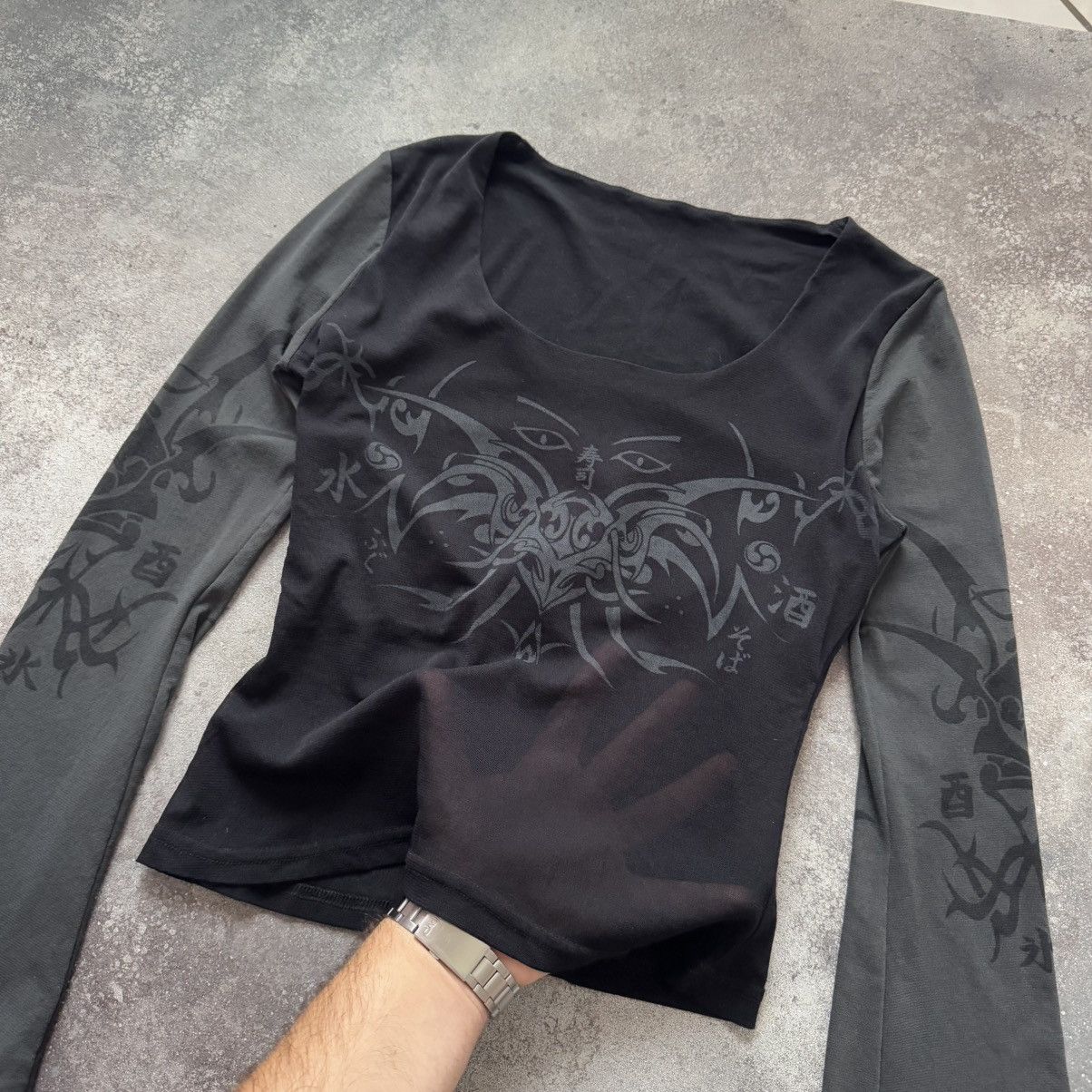 Japanese Brand × Vintage Japanese Tribal Gothic Mesh Long Sleeve Size M / US 6-8 / IT 42-44 - 2 Thumbnail
