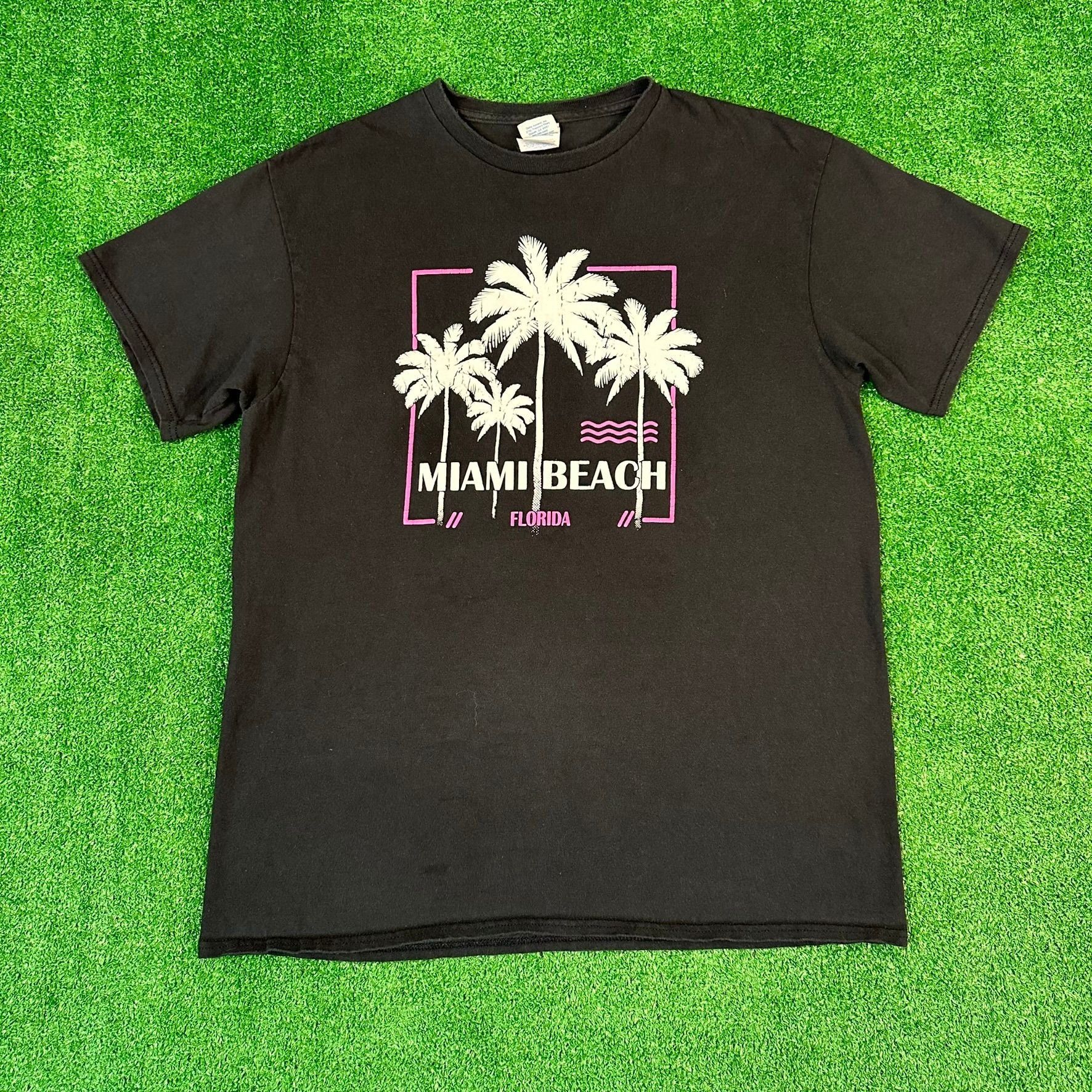 Vintage VINTAGE Miami Beach Logo T-shirt Adult Size Large Florida Y2 |  Grailed