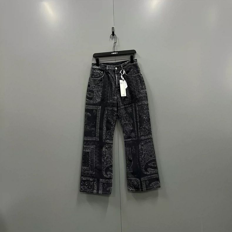 Acne Studios Acne Studios Black cashew flower printed long pants Size US 27 - 1 Thumbnail