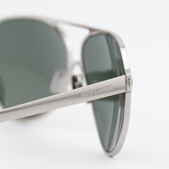 Saint Laurent Paris Saint Laurent SL734 002 Sunglasses Silver Aviator Frame Size ONE SIZE - 10 Thumbnail