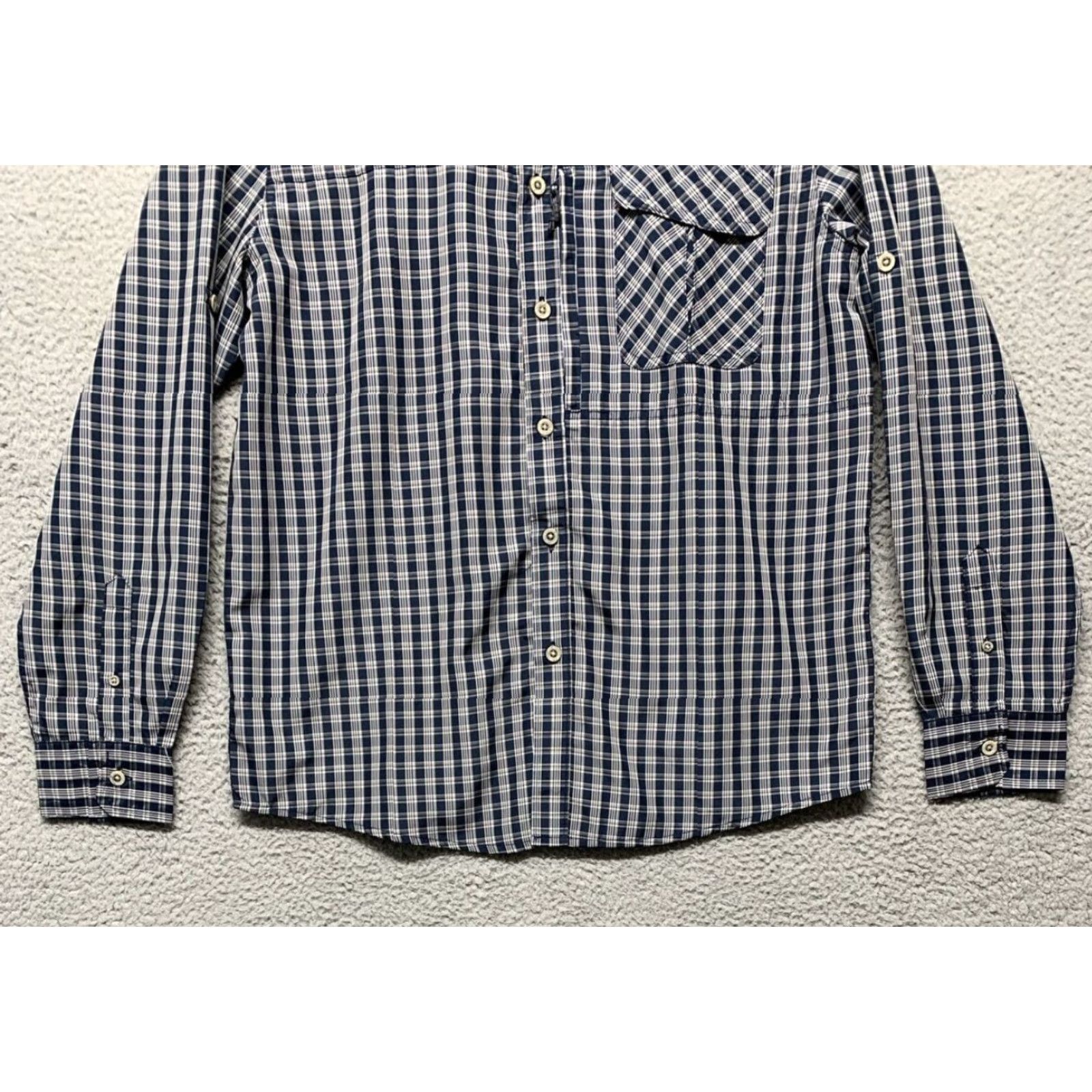 Wrangler Wrangler Outdoor Reg Fit Button Shirt Mens M Blue Plaid Vented Pockets 1-7" Zip Size US M / EU 48-50 / 2 - 3 Thumbnail
