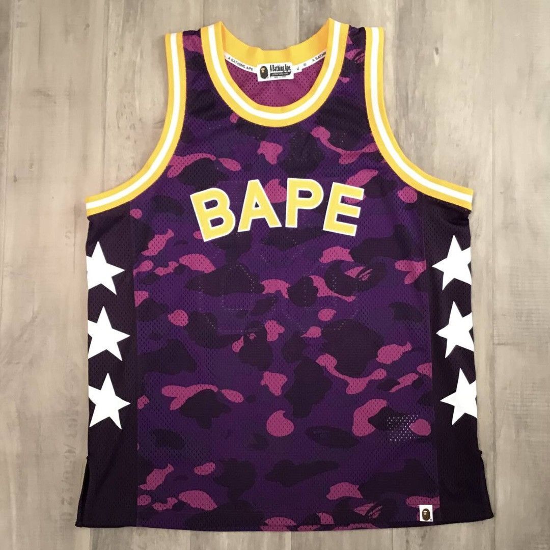 Bape BAPE STA Purple camo basketball tank top a bathing ape Size US XL / EU 56 / 4 - 1 Thumbnail