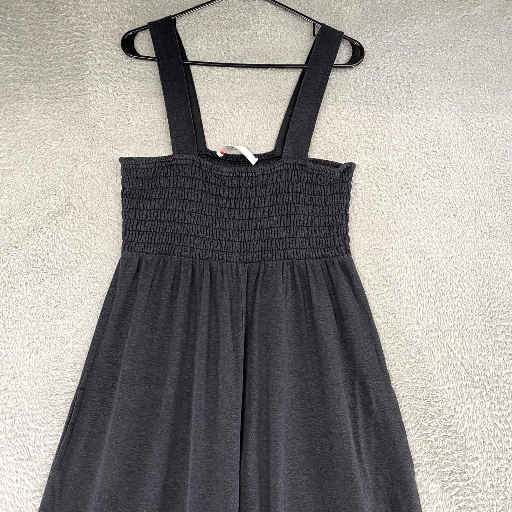 Free People FP Beach Homecoming Jumpsuit XL Smocked Bodice Linen Wide Leg Jersey Sleeveless Square Neck Beach Womens Size XL Size 40" / US 18 - 2 Thumbnail