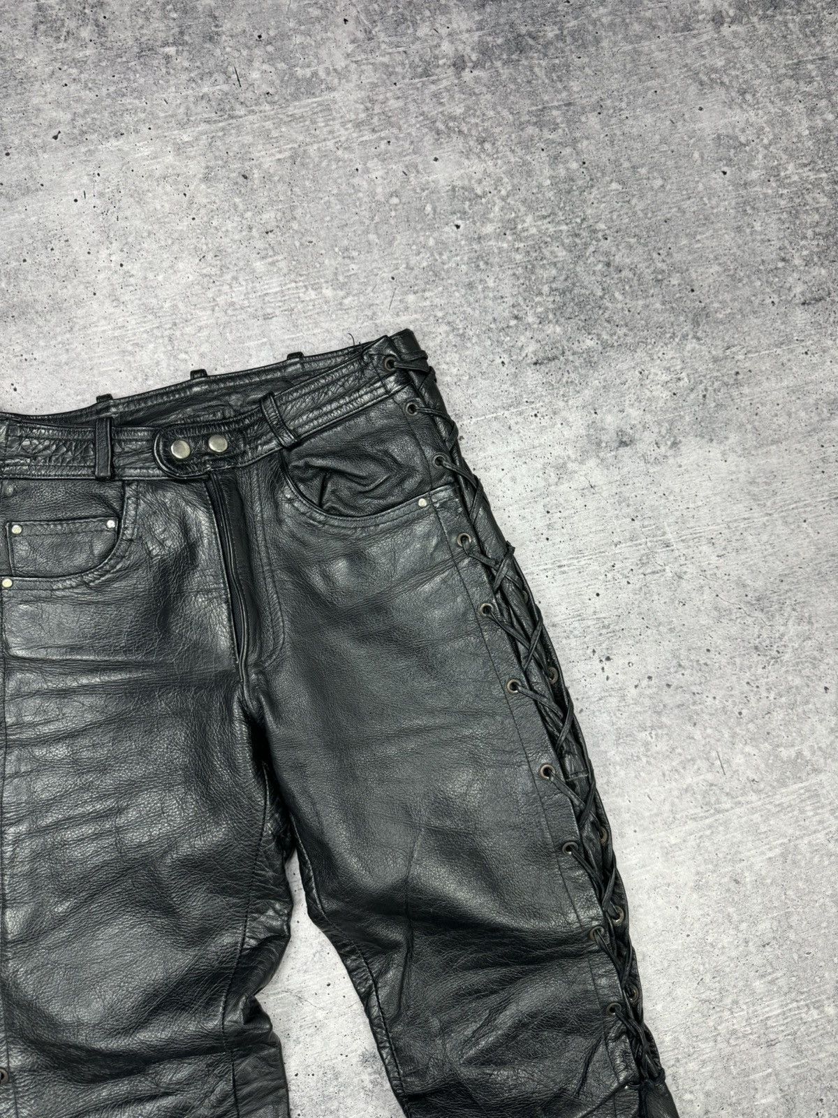 Genuine Leather × Vintage Vintage 90’s Y2K Style Casual Cowboy Genuine Leather Pants Size US 28 / EU 44 - 7 Thumbnail