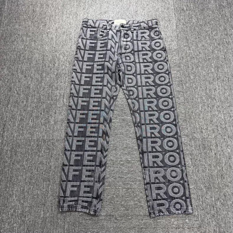 Fendi Fendi Letter Printed Denim Pants Size US 33 - 1 Thumbnail