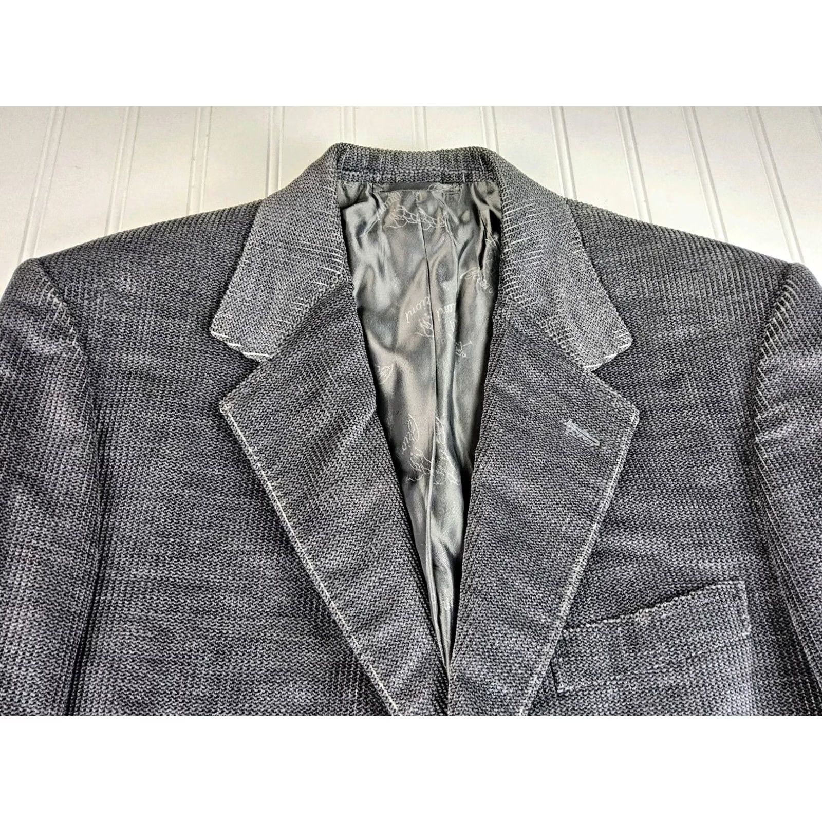 Brioni Brioni Men's Velvet Velour Blazer Jacket Size 50R Grey Solid Fall/Winter Vintage: N/A Size 50R - 6 Thumbnail