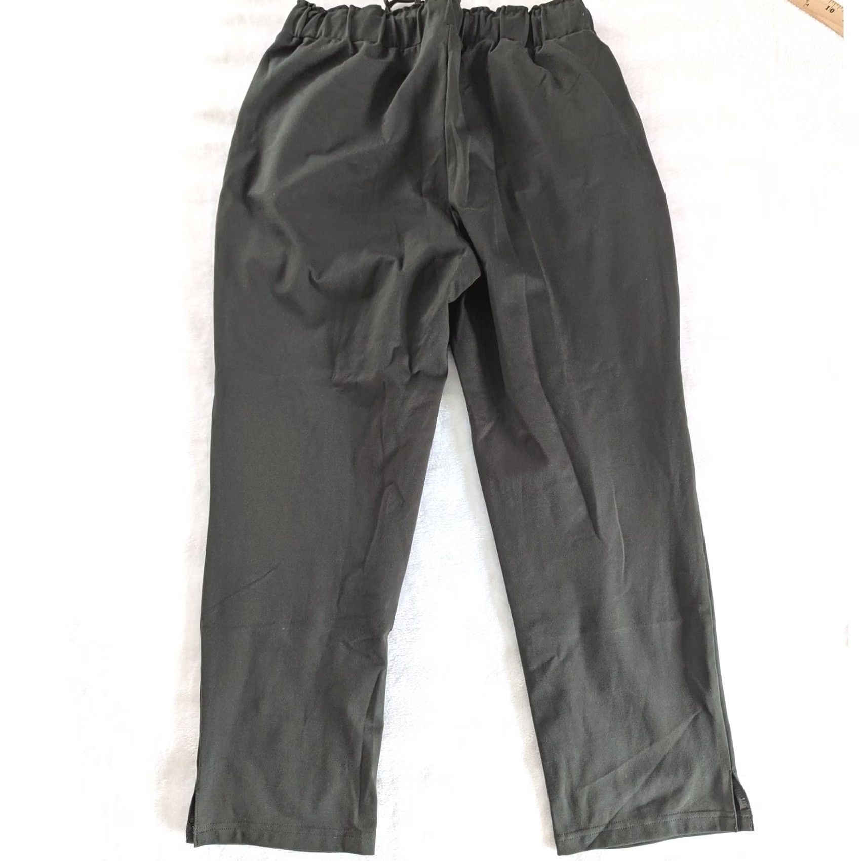 Rachel Zoe Rachel Zoe Olive Green Knit Dress Pants Elastic Waist Drawstring Women's Sz L Size 36" / US 14 / IT 50 - 2 Thumbnail