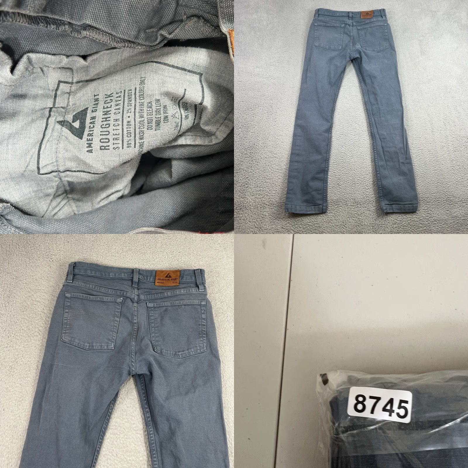Vintage American Giant Jeans Mens Regular 31x30 Jeans Canvas Blue Logo 5-Pocket Straight Size US 30 / EU 46 - 8 Thumbnail
