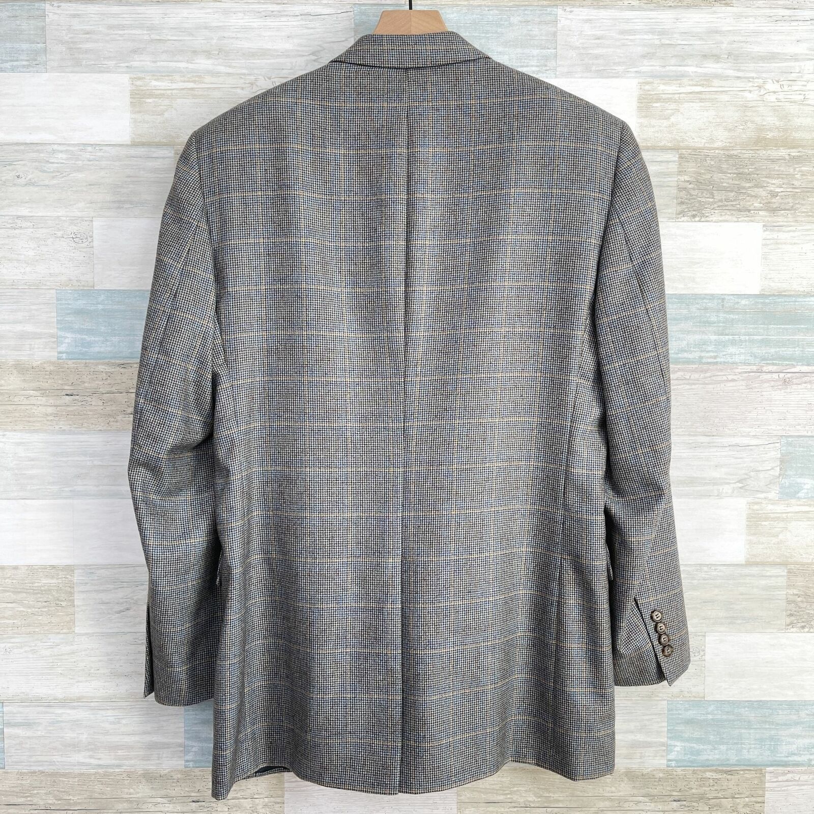 Jos. A. Bank Jos A Bank Signature Gold Sport Coat Blue Windowpane 41L Size 40L - 5 Thumbnail