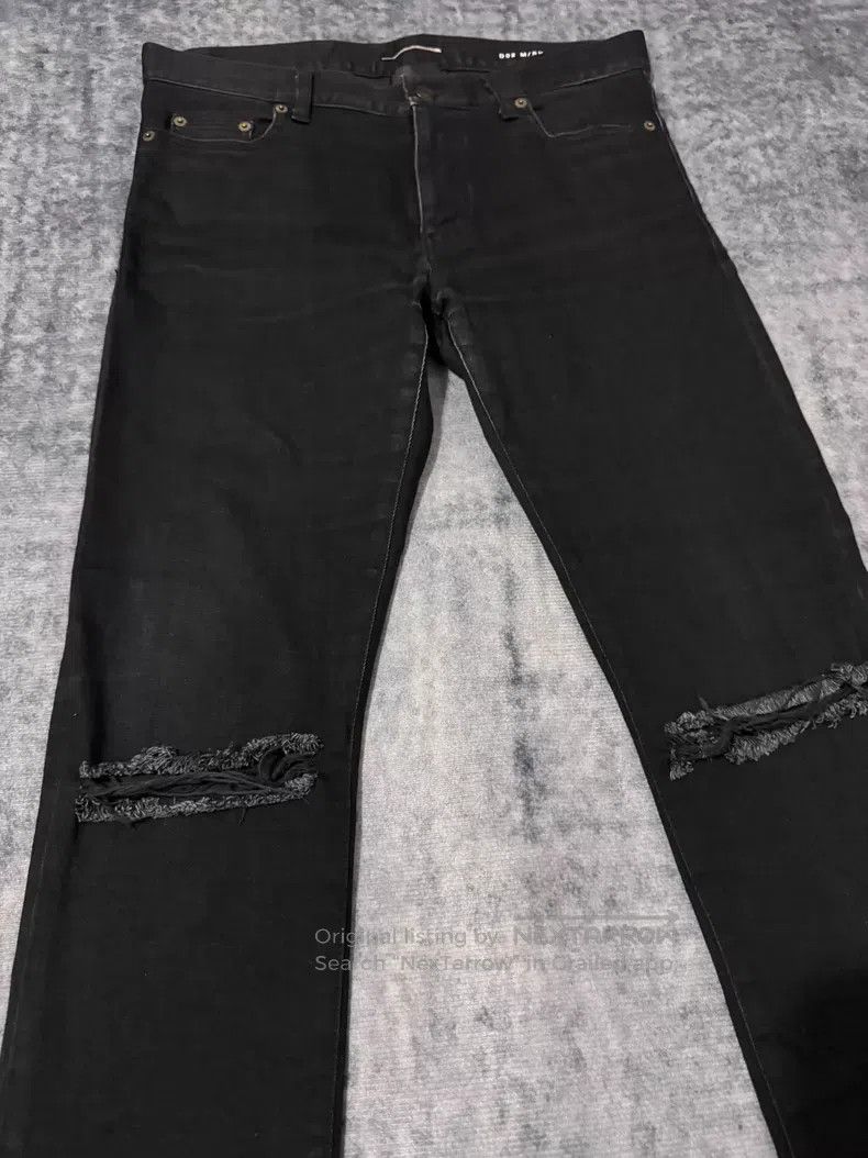 Saint Laurent Paris Saint Laurent Paris Fringed Hem Knee Cut Destroyed Denim J Size US 31 - 3 Thumbnail