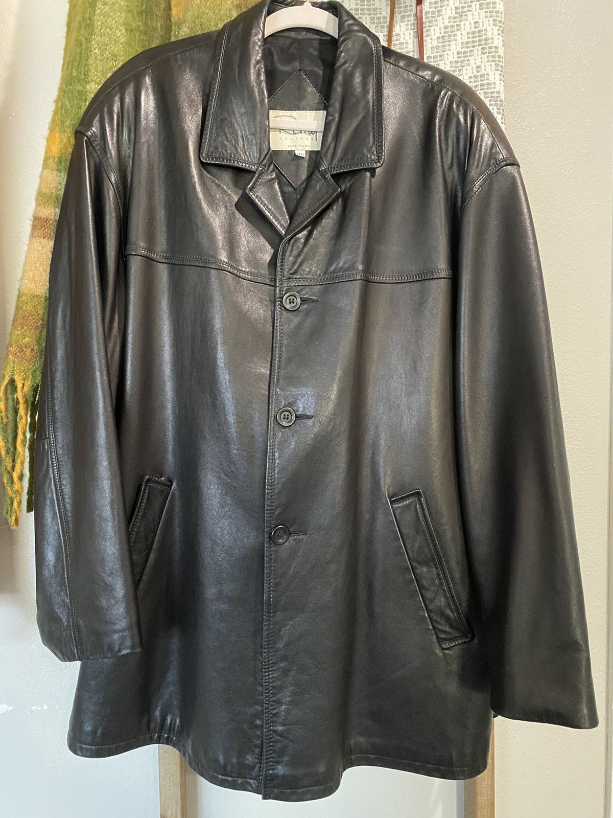 Remy popular Leather thermolite double collar Jacket, size 46