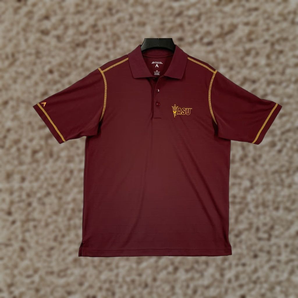 Vintage VINTAGE Antigua ASU Polo Shirt Mens M Red Polyester Shirt Men Polo Red Arizona State University Sun Devils Golf Sports University Decade 90s Size US M / EU 48-50 / 2 - 1 Thumbnail
