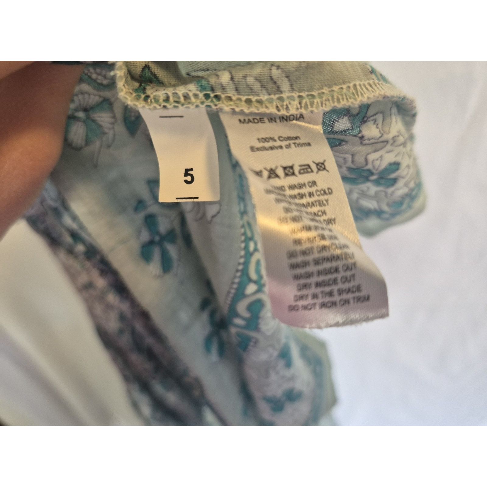 Other India Collection Floral Hand Blocked Green Cotton Skirt S Size 30" / US 8 / IT 44 - 7 Thumbnail
