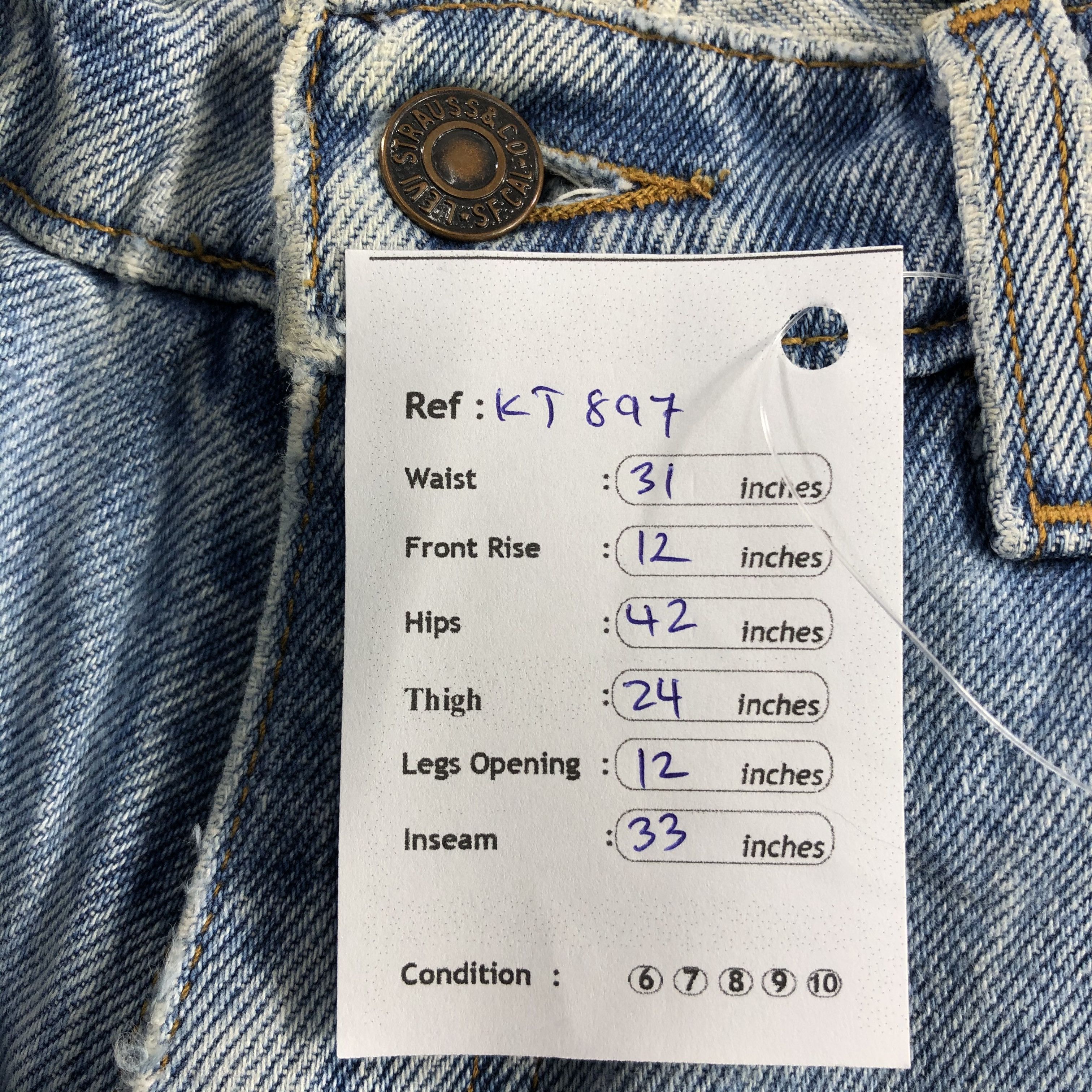 Levi's Vintage Levi's 550 Jeans Distress Orange Tab Denim KJ897 Size US 31 - 15 Thumbnail