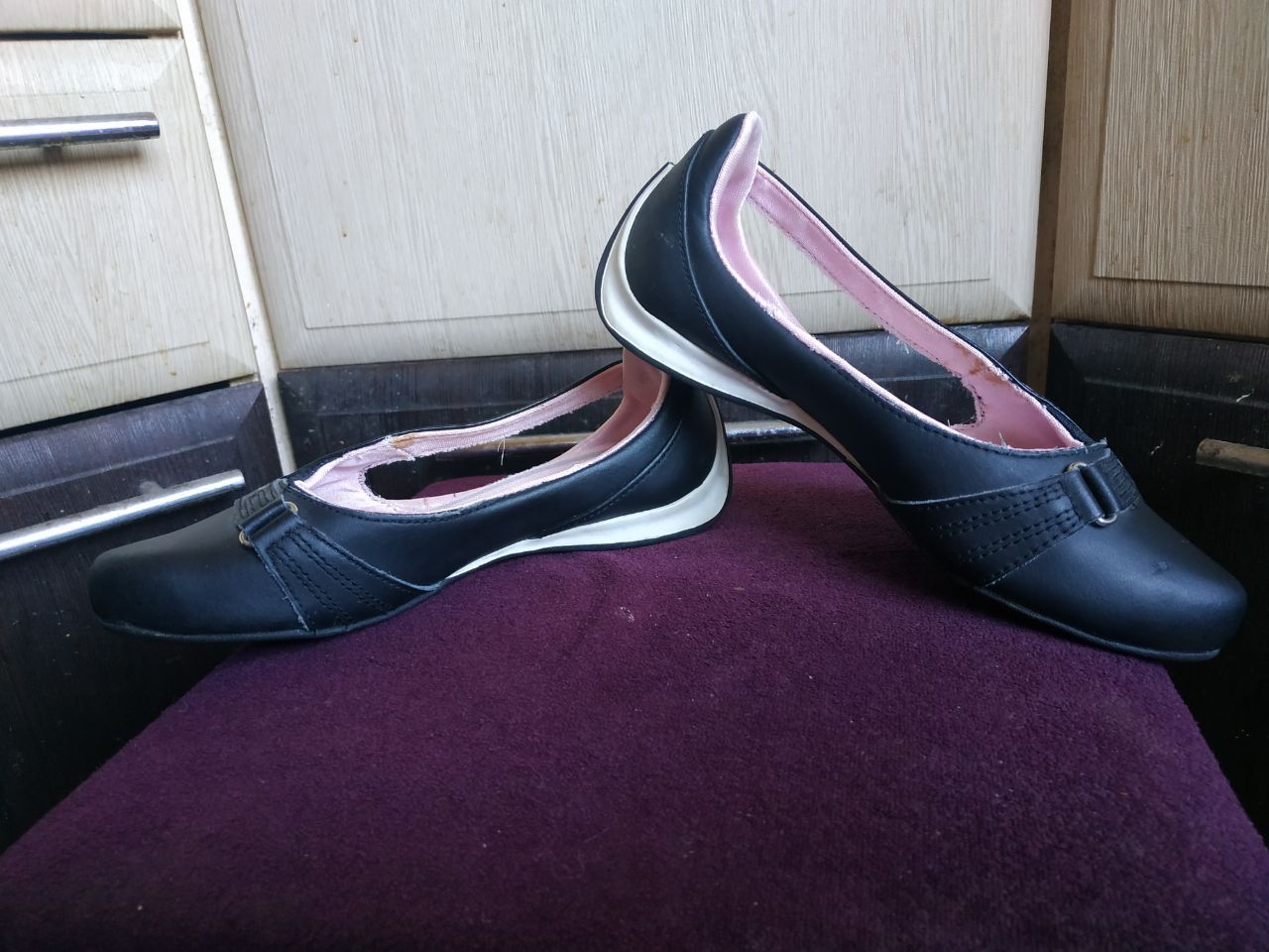 Vintage Puma Espera Patent LeatherBallet Flats Y2K PinkBlack