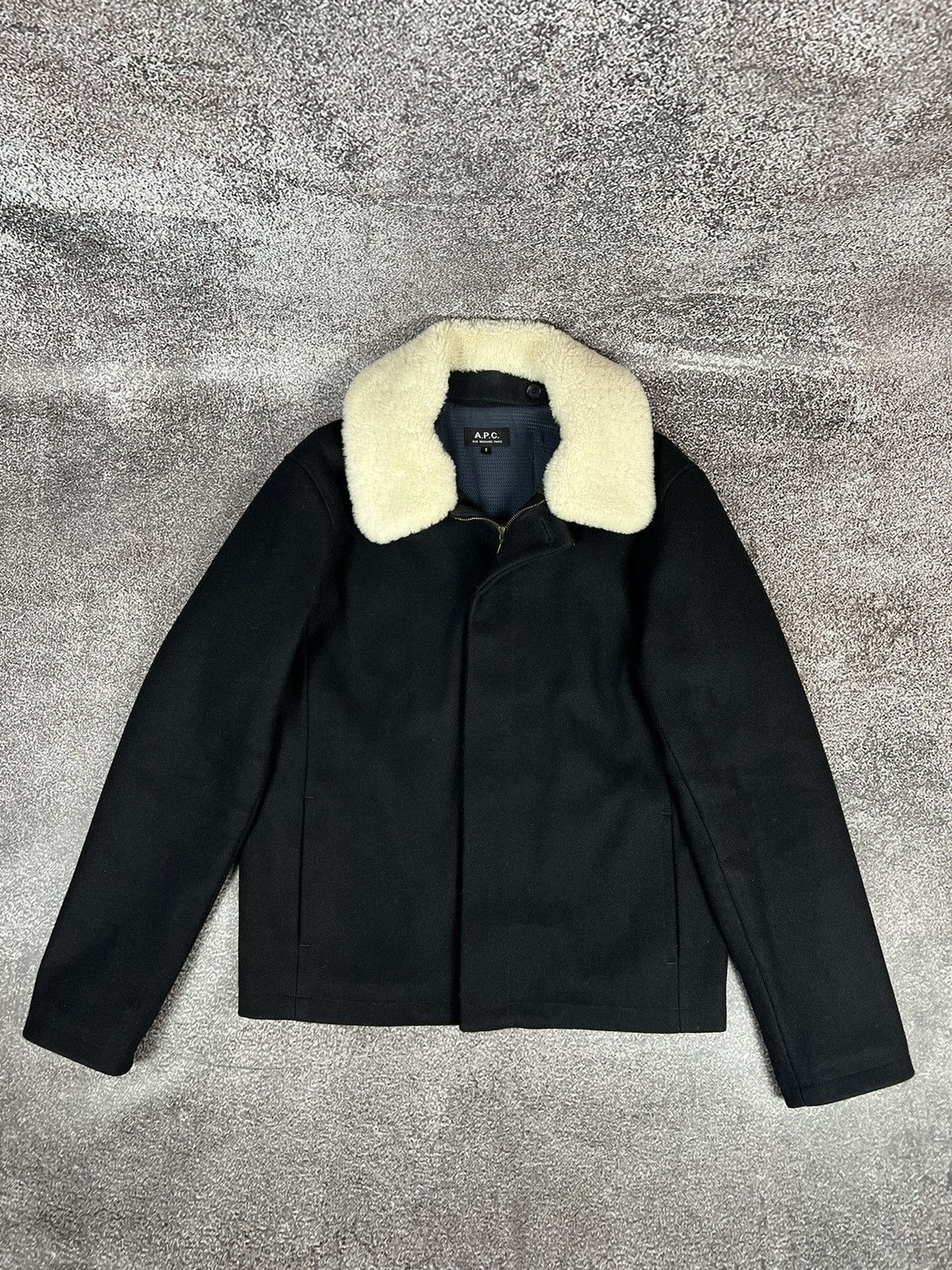 A.P.C Shearling Wool Louis W style Sheepskin Collar kanye