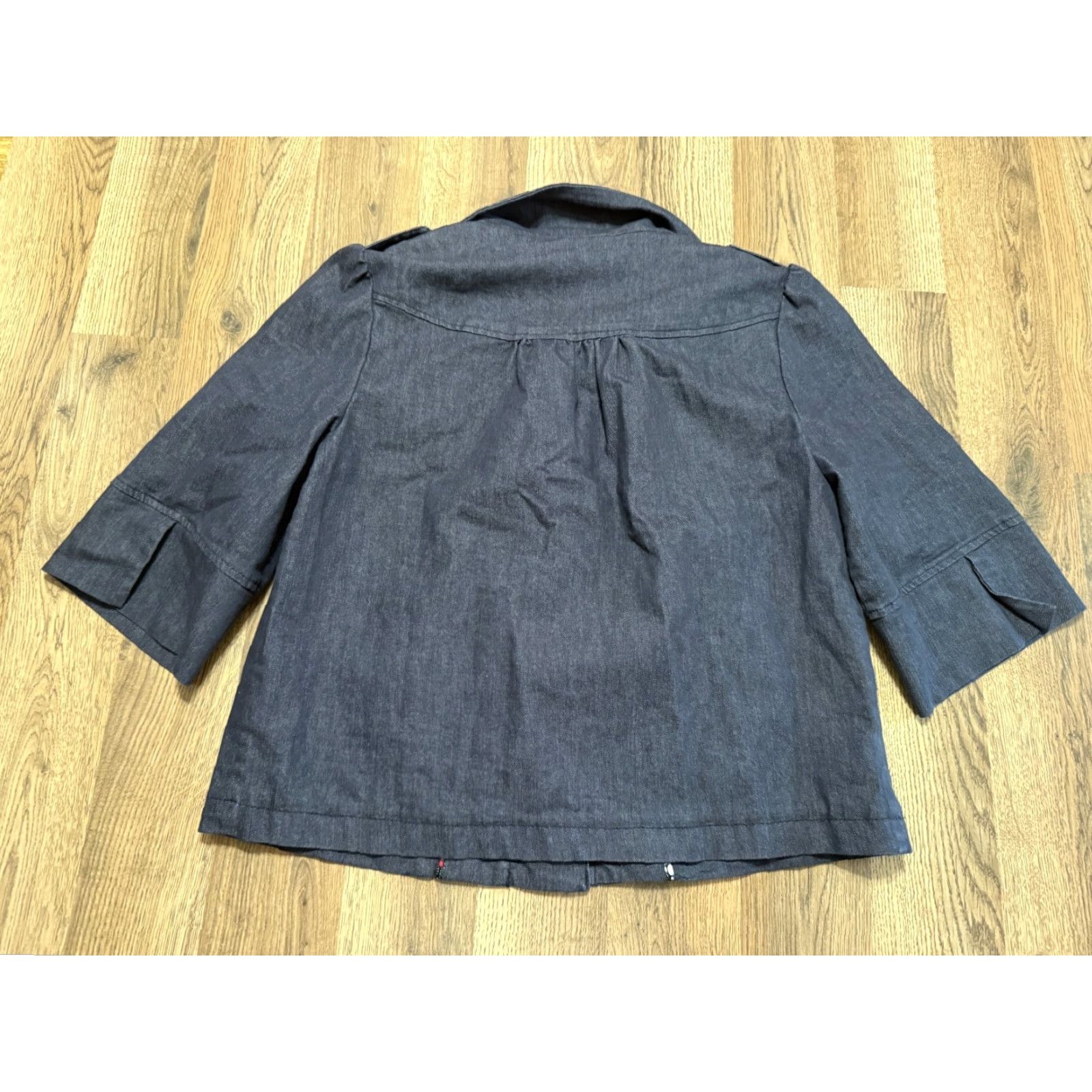 Willi Smith Willi Smith Jacket Women's Medium Dark Blue Denim Full Zip Jacket Jeans, Regular Fit, Cotton, Blue, Casual, 4 Season, Women, Jacket, Full Zip Size 32" / US 10 / IT 46 - 2 Thumbnail