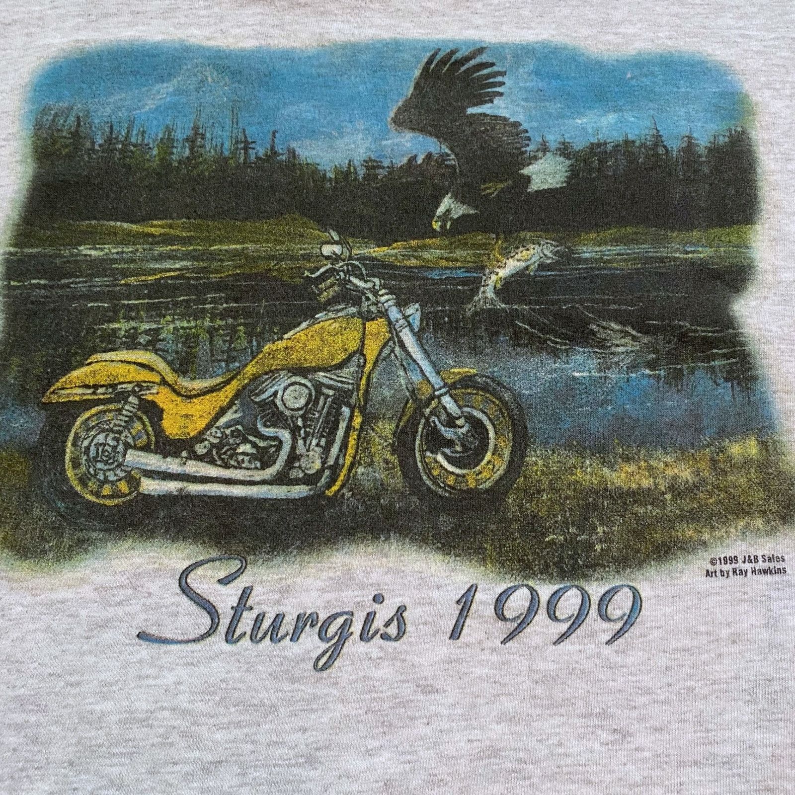 Harley Davidson × Vintage Vintage Sturgis 1999 Biker Motorcycle Eagle T Shirt Size US L / EU 52-54 / 3 - 5 Thumbnail
