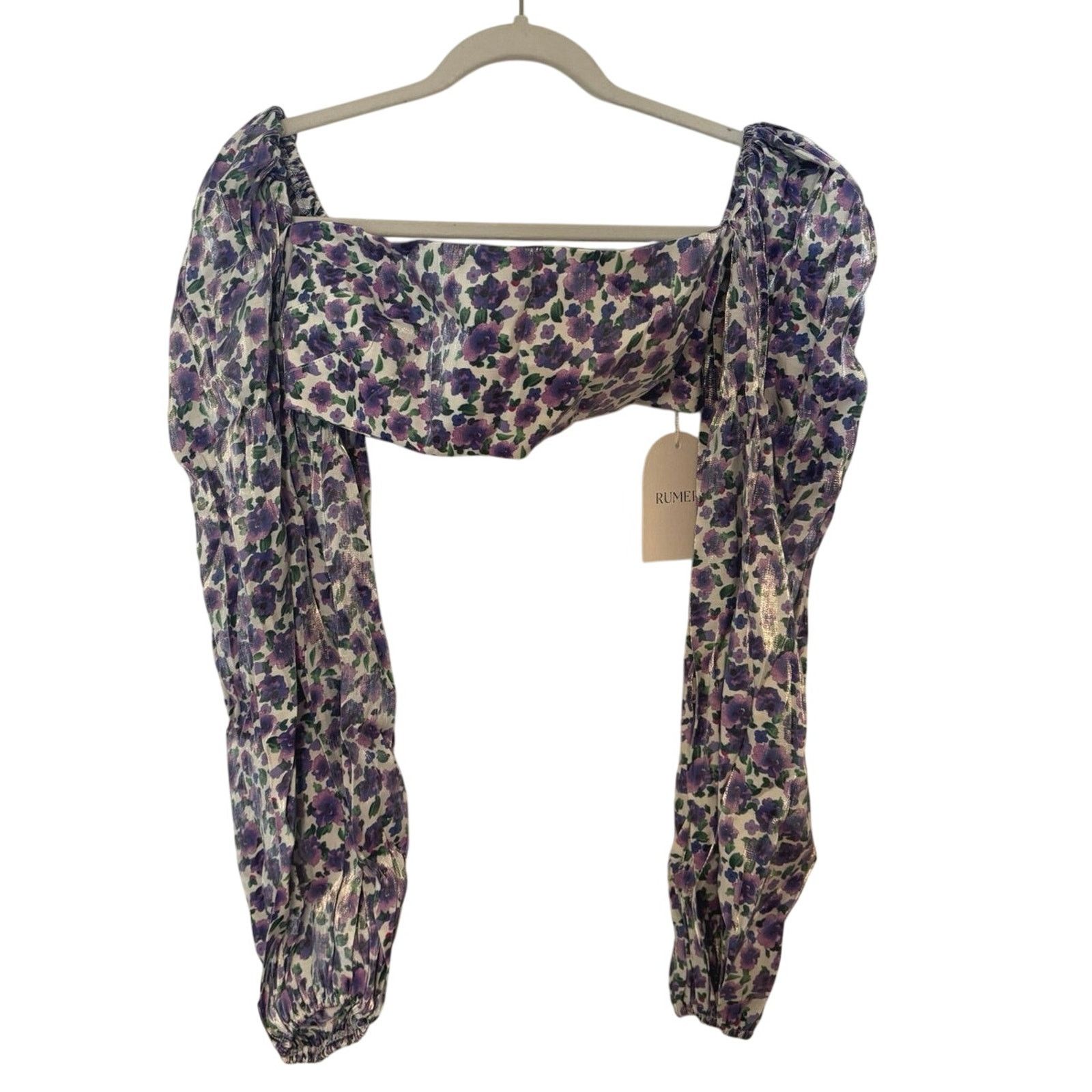 REVOLVE NWT Rumer Soraya Floral Crop Top Lilac Size Small Size S / US 4 / IT 40 - 4 Thumbnail