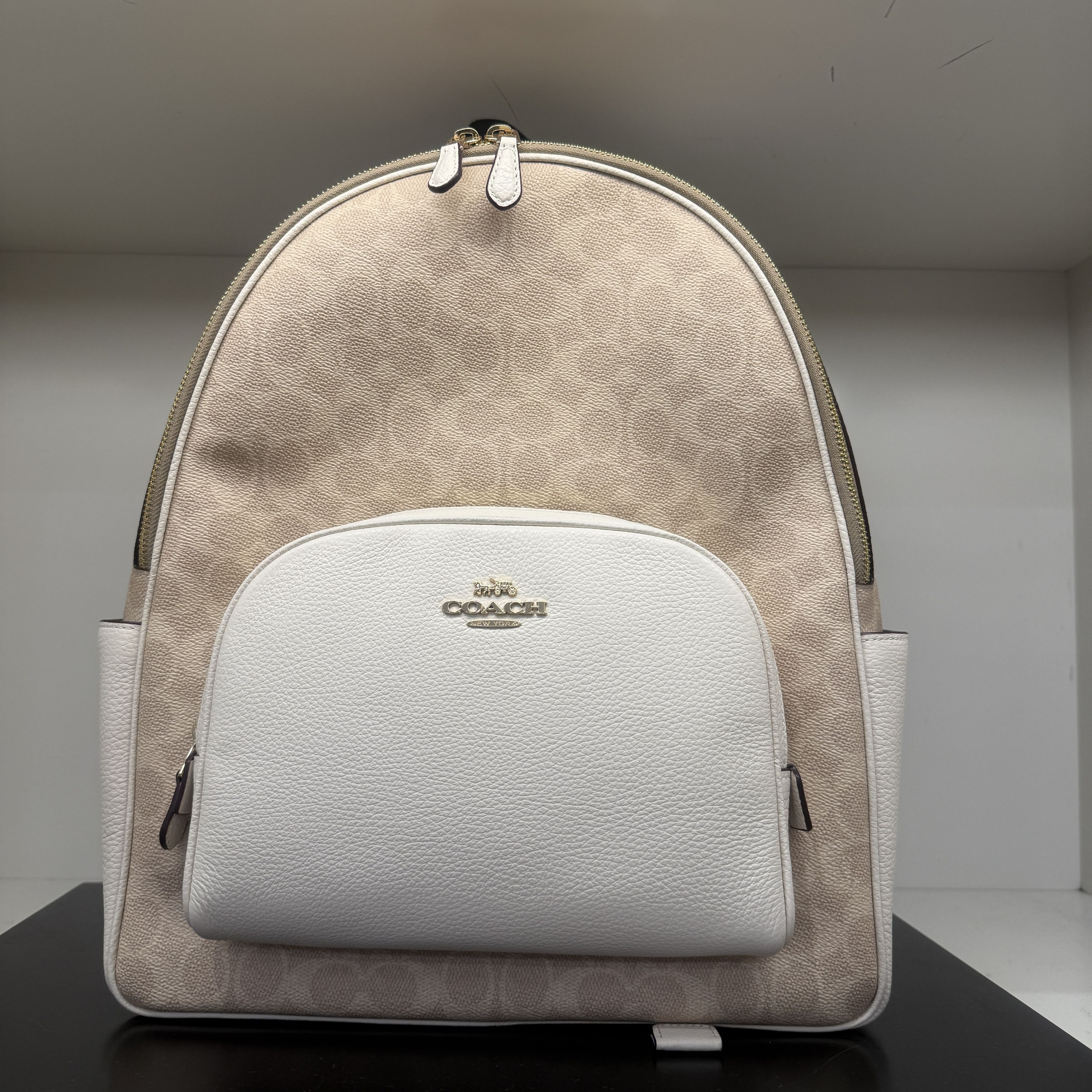 Coach Large Court Backpack In Signature Canvas CZ175