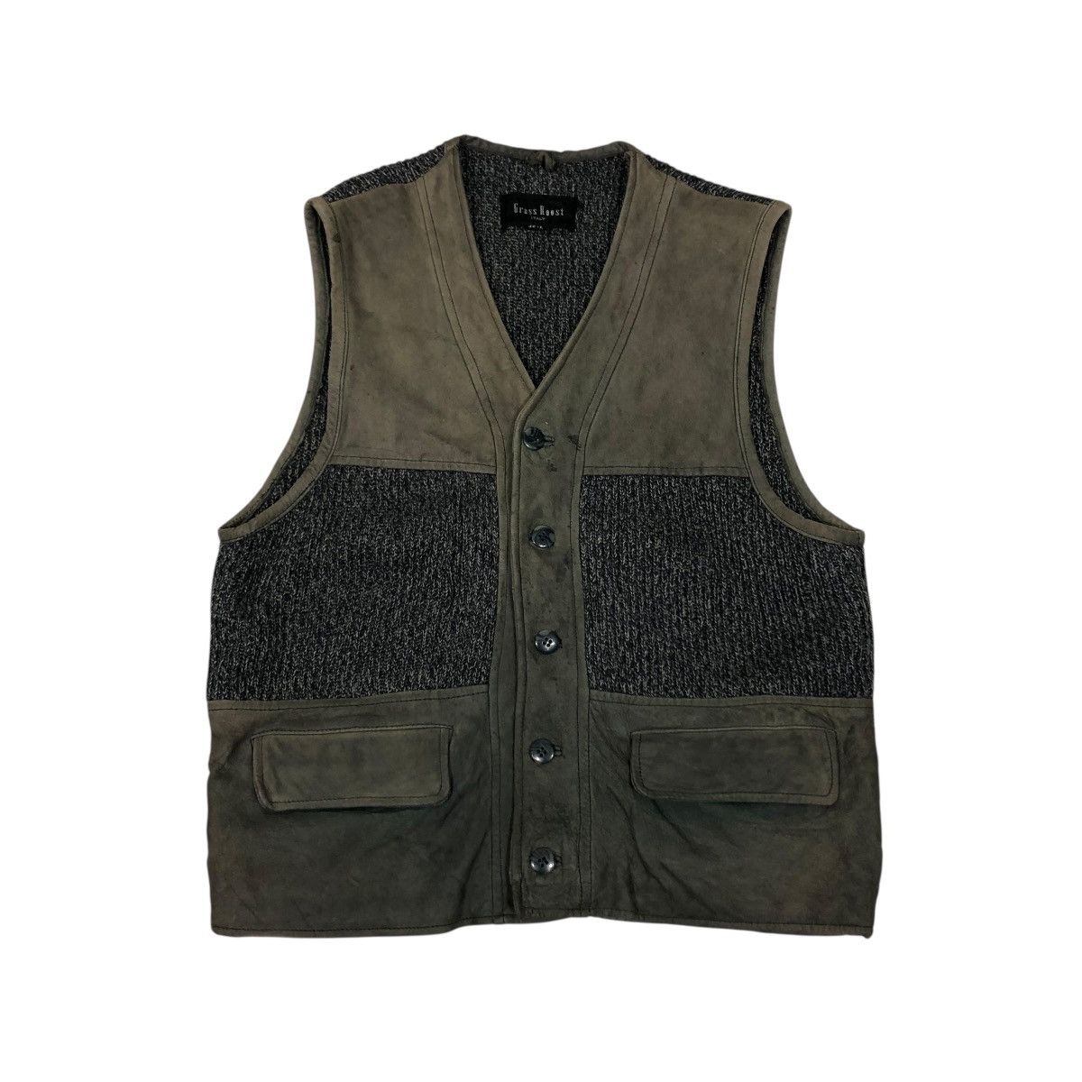 Japanese Brand 🔥VINTAGE VEST BIKER LEATHER JACKET GRASS ROOST ISSEY MIYAKE Size US L / EU 52-54 / 3 - 1 Thumbnail