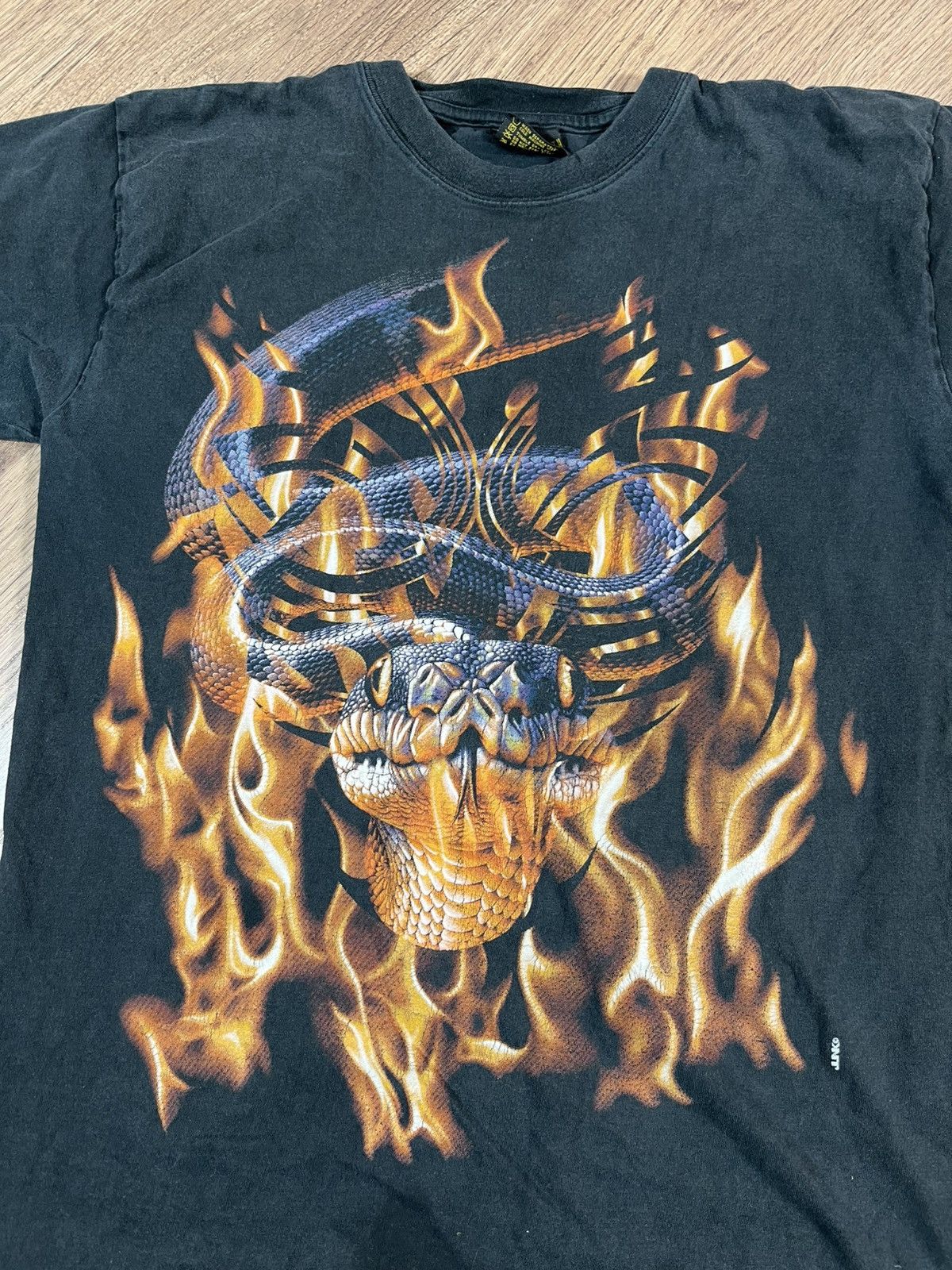 Other Vintage 90s Rattlesnake in Flames 🔥 T Shirt Size US XL / EU 56 / 4 - 2 Thumbnail